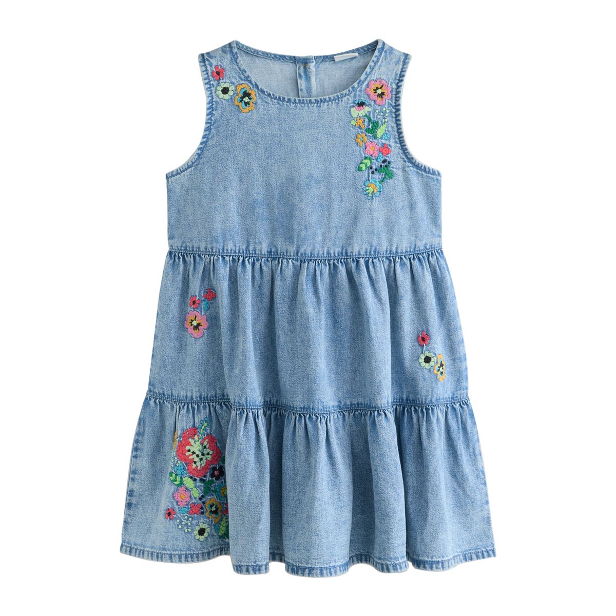 Robe en jean brodée à volants, NEXT