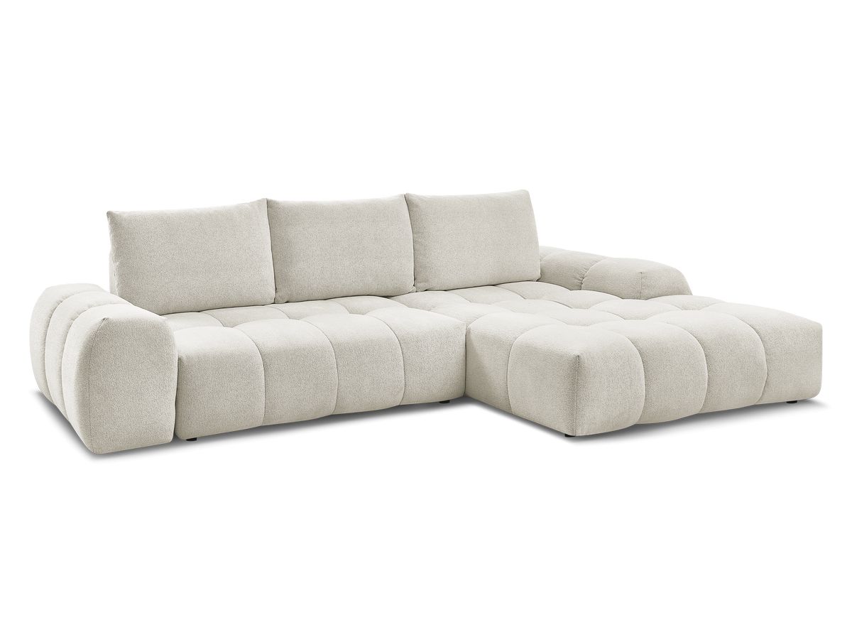 Canapé d'angle convertible 3 places en tissu chiné, EVEREST, BOBOCHIC