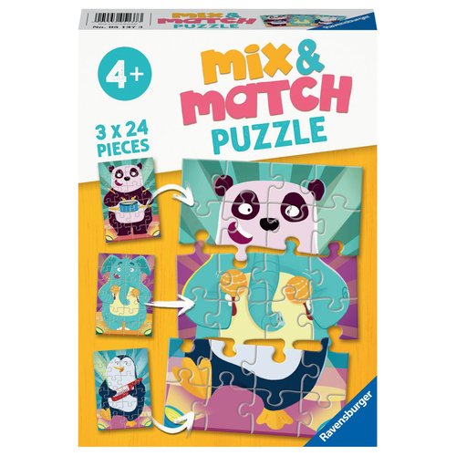 Ravensburger - puzzle enfant - puzzle mix&match 3x24 pièces - les animaux  rigolos - dès 4 ans - 05137 Ravensburger