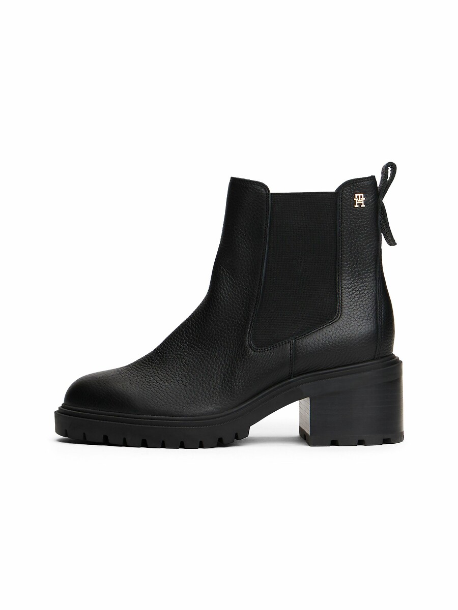Tommy Hilfiger Botas Chelsea con tacón, de piel — foto 3
