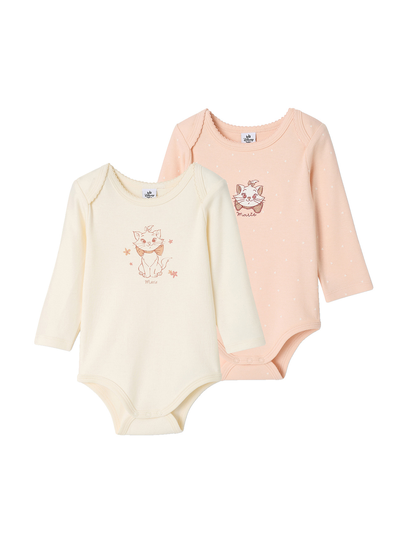 Lot de 2 bodies Marie les Aristochats Disney, VERTBAUDET