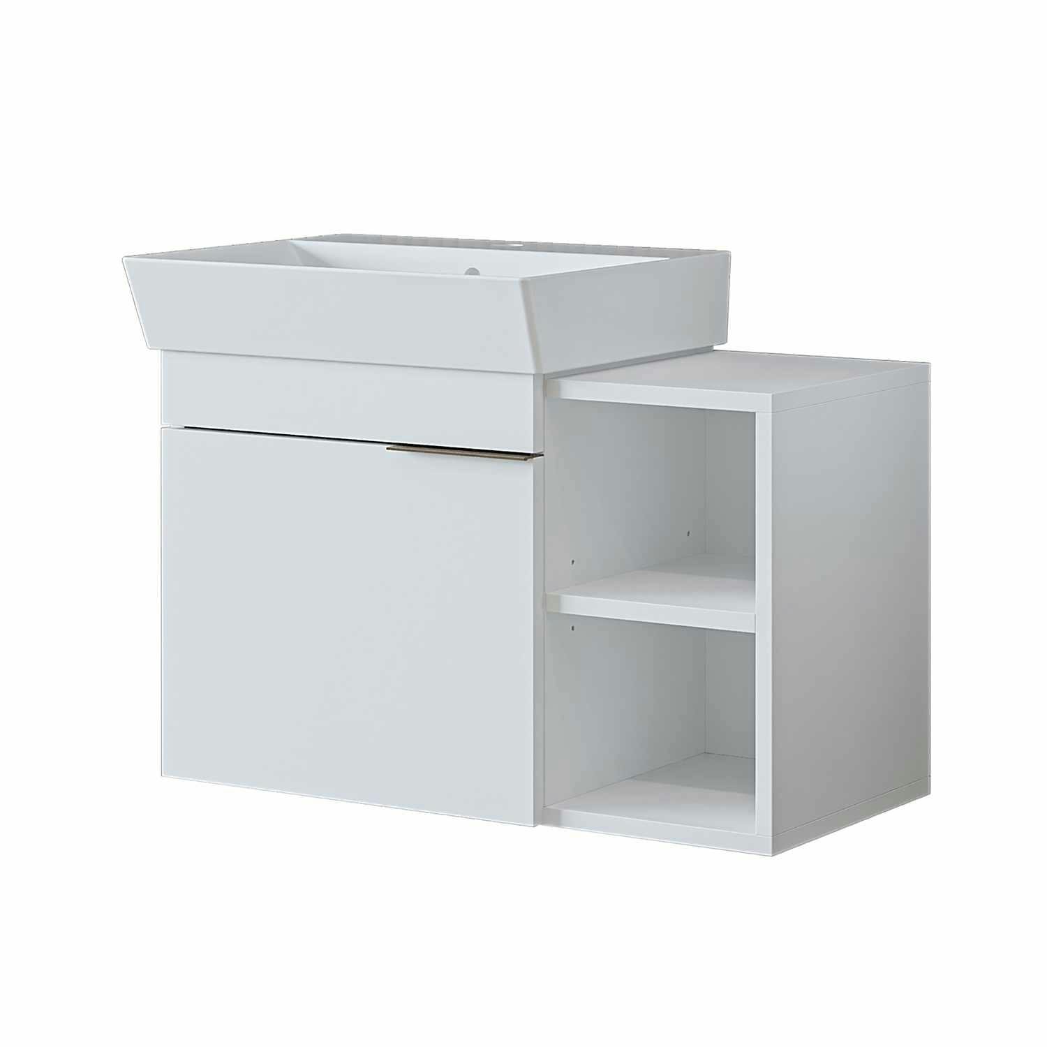 Meuble vasque suspendu 72 cm, 1 porte 2 niches NORIA, PIER IMPORT