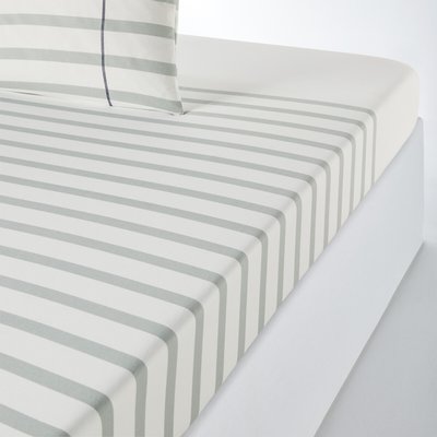 Malo Striped 100% Cotton Fitted Sheet LA REDOUTE INTERIEURS