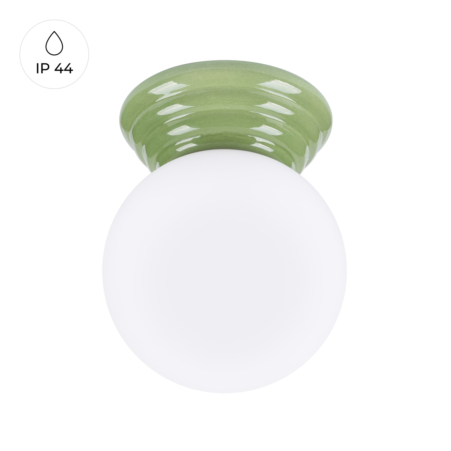 Plafonnier Céramique Vert Olive G9 1 Zori, EDEN