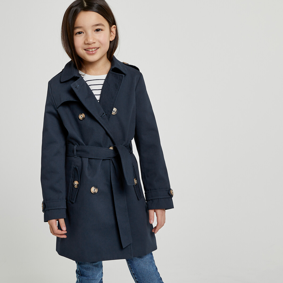 Boys navy clearance trench coat