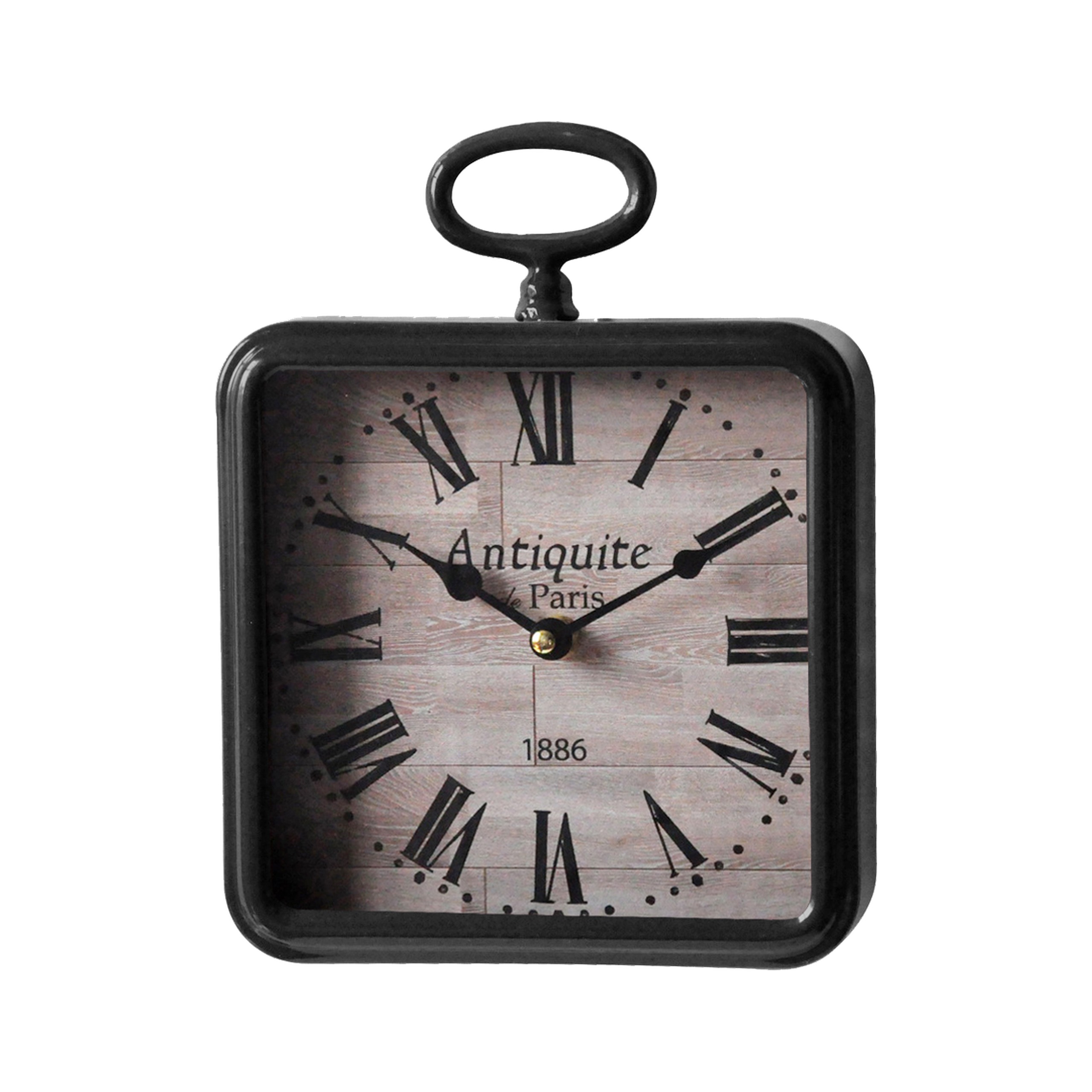 Petite horloge carrée métal 26x20cm, EMDE