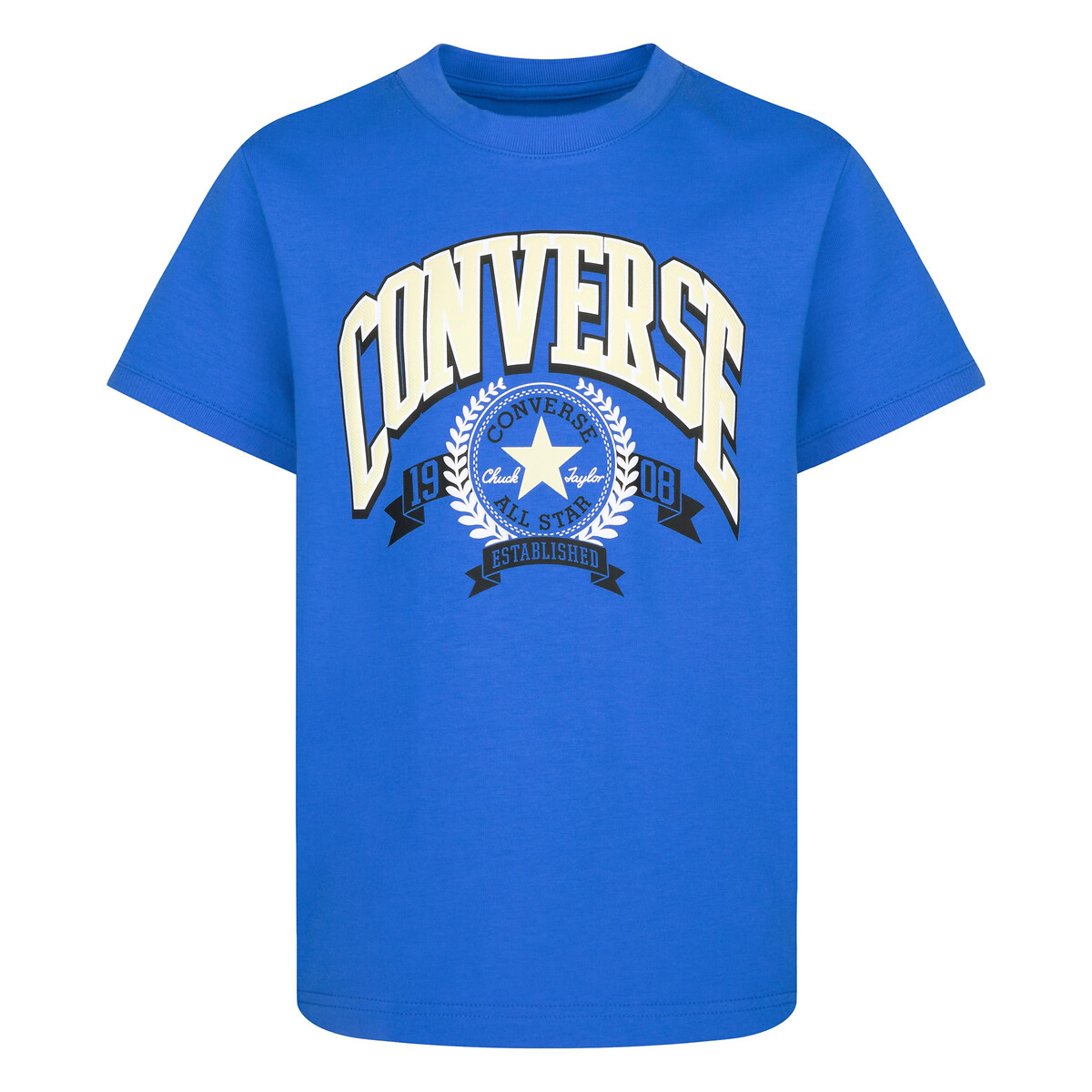 Blue converse t shirt discount