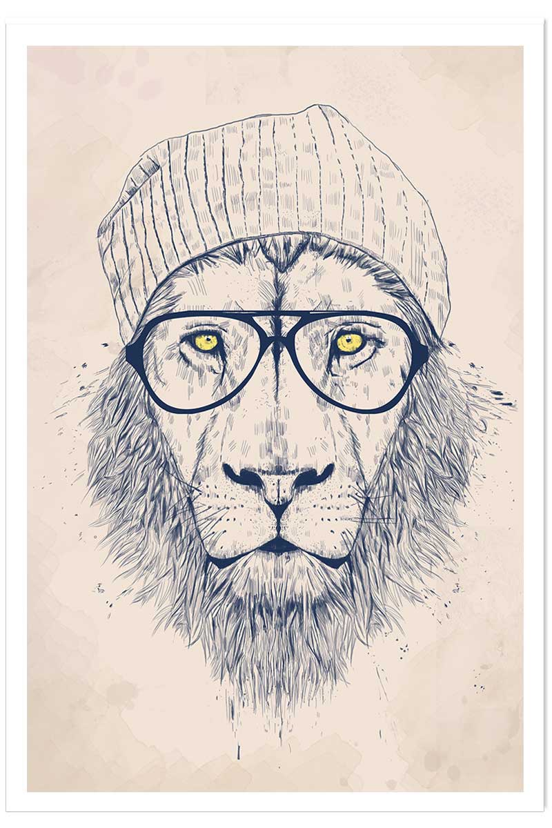 Affiche enfant lion, HEXOA