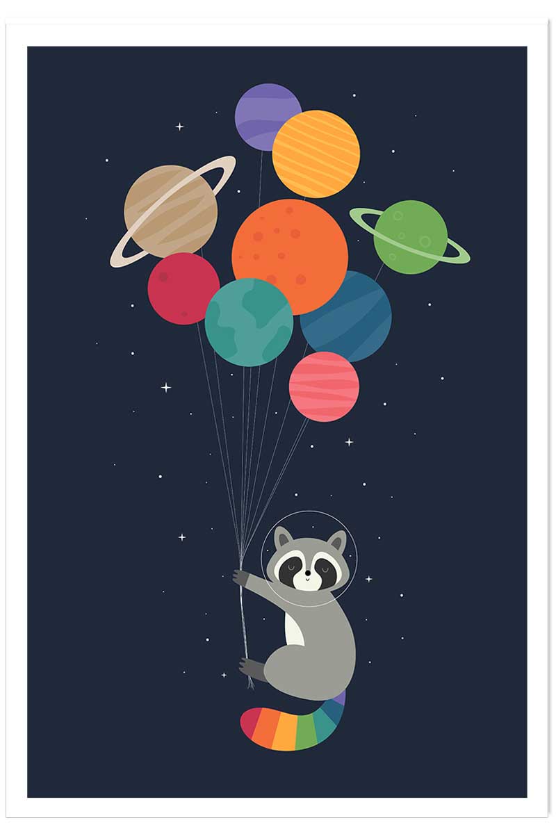 Affiche enfant raton dans la galaxie, HEXOA