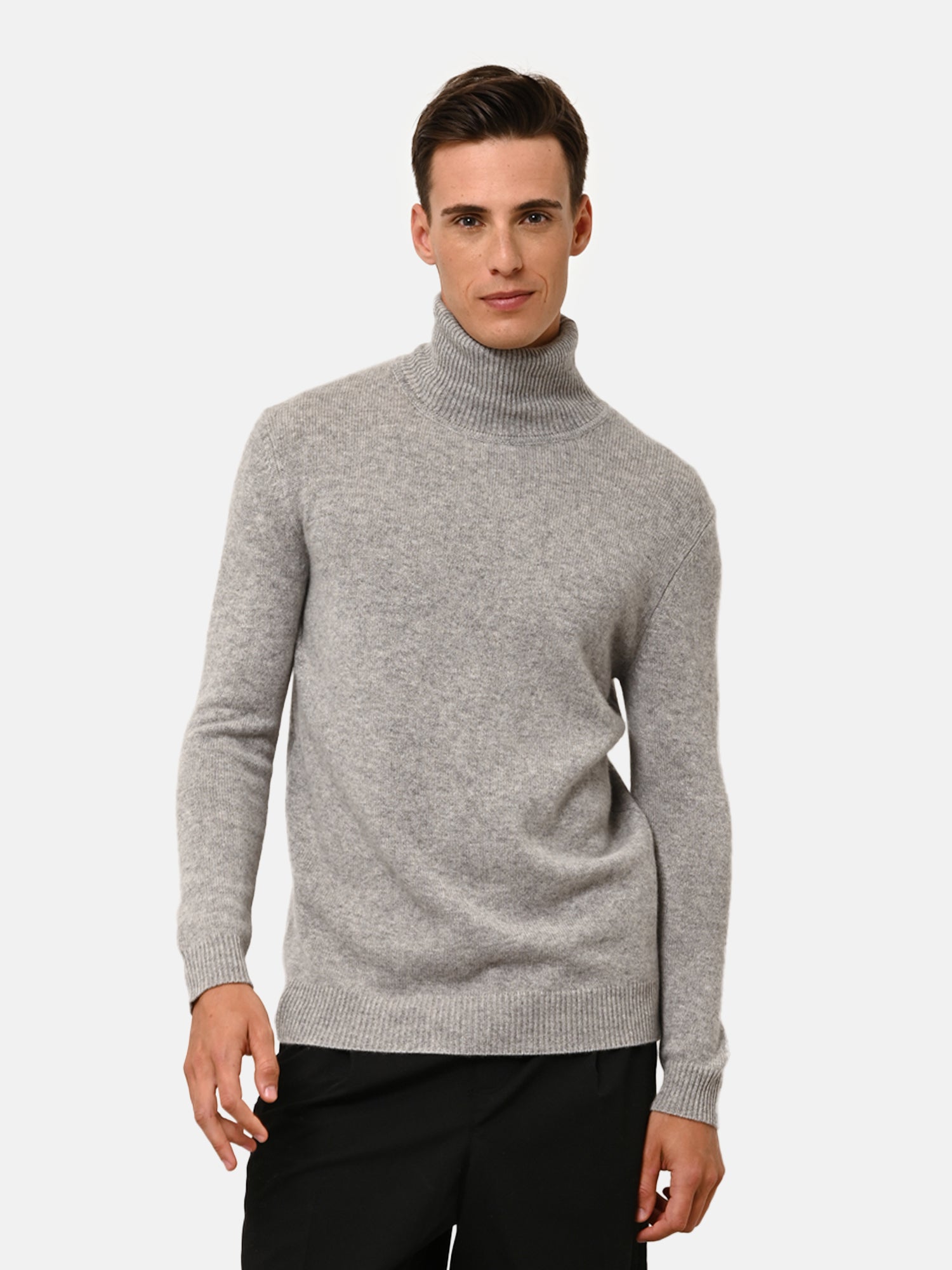 Pull Col Roulé 4 Fils Nuage Chiné Sacha, JUST CASHMERE