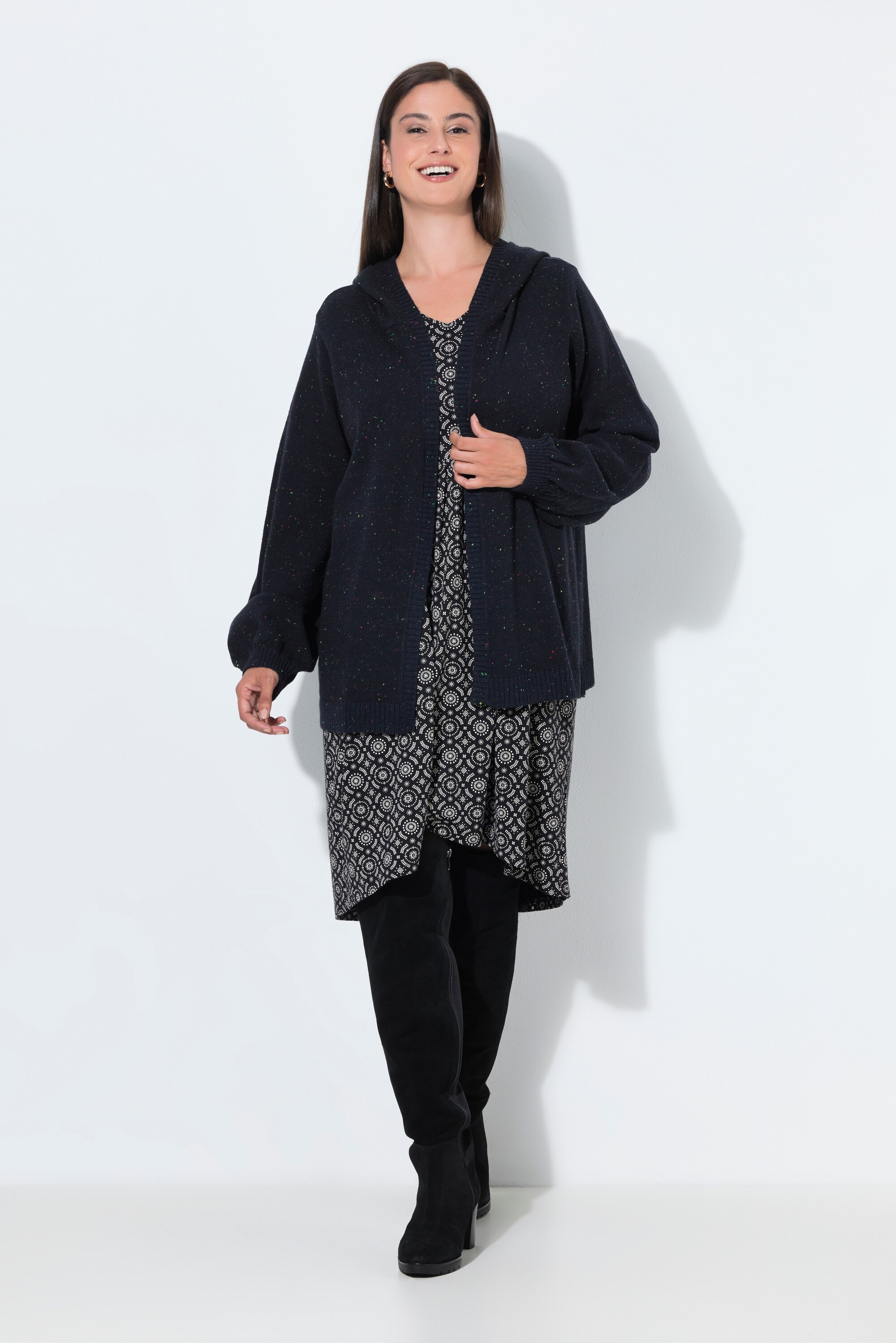 Cardigan chiné, capuche, ULLA POPKEN