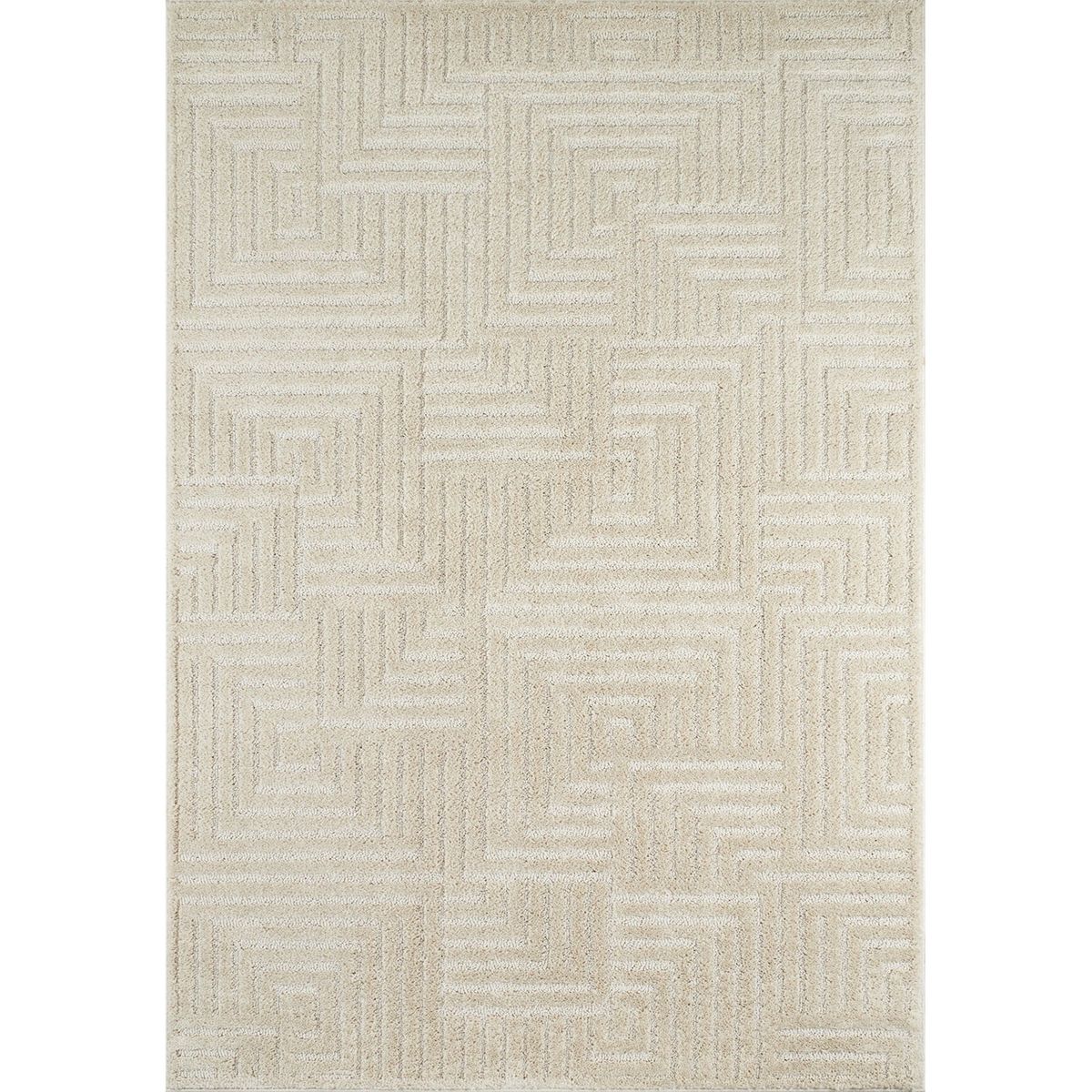 Tapis salon motif en relief crème - 120x170 cm HARMONIE