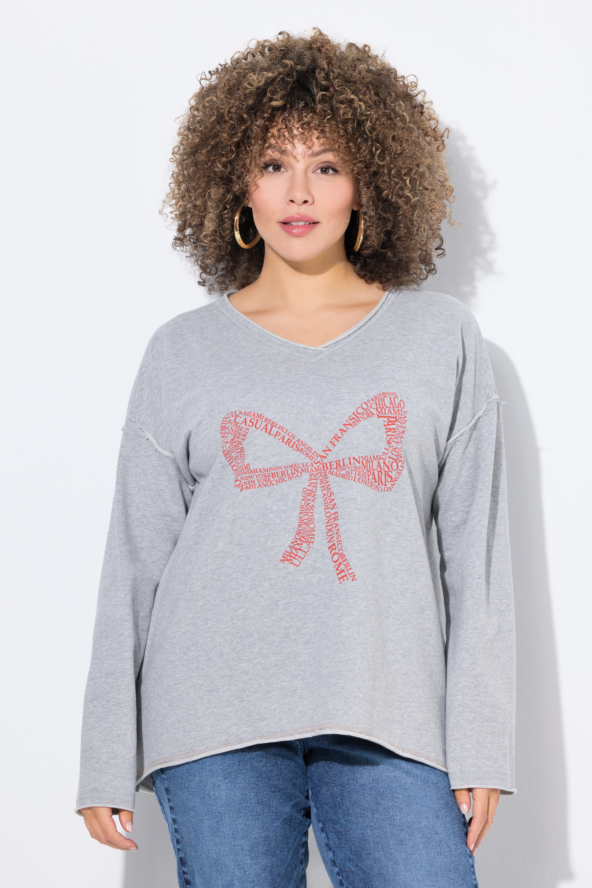 Sweat-shirt oversize, motif grand nœud, ULLA POPKEN