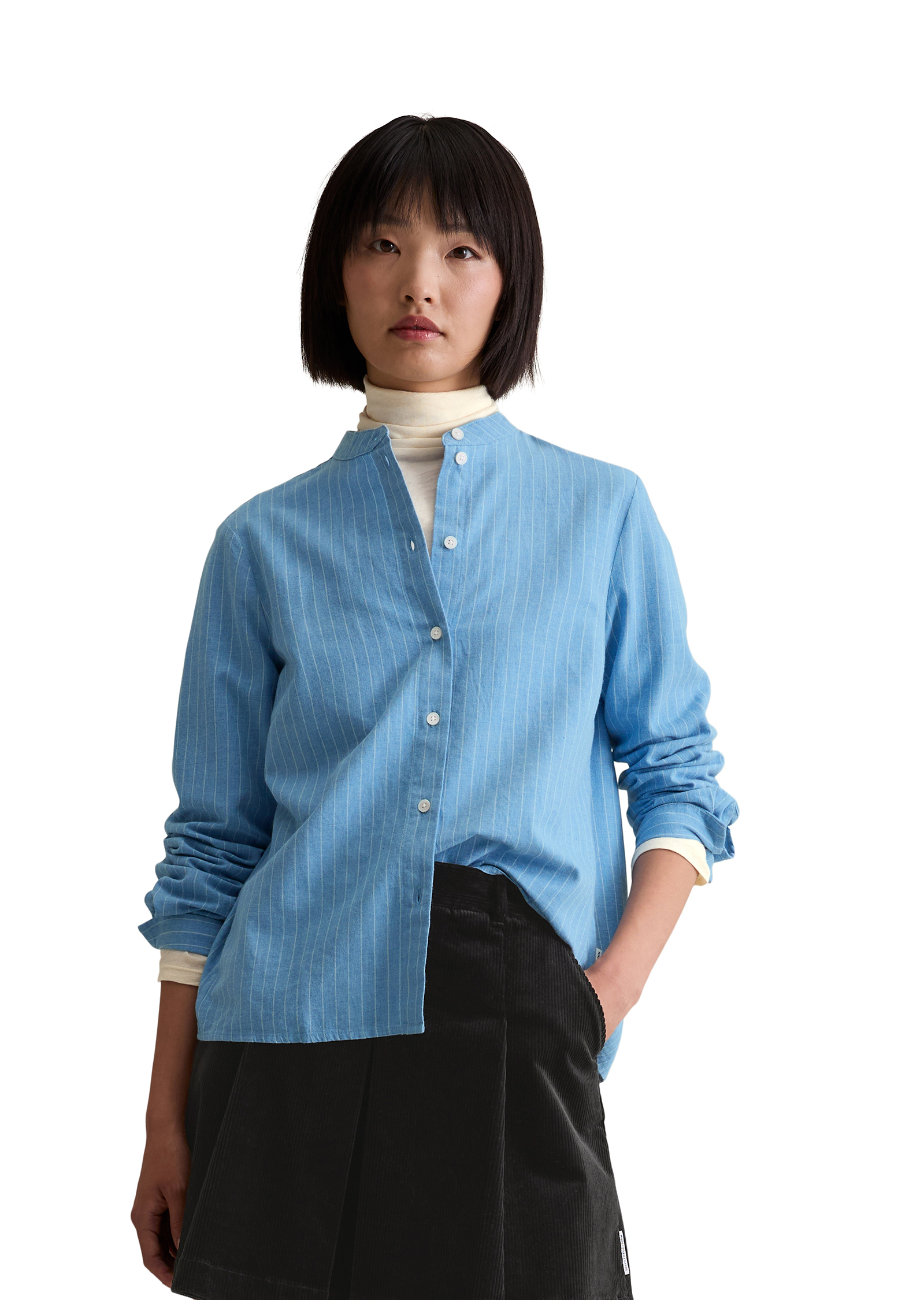 Blouse avec détail de plis regular en pur coton bio, MARC O’POLO DENIM