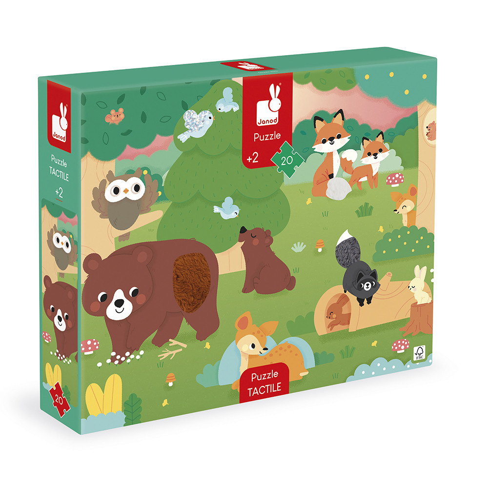 Puzzle Tactile La Forêt 20 Pièces, JANOD