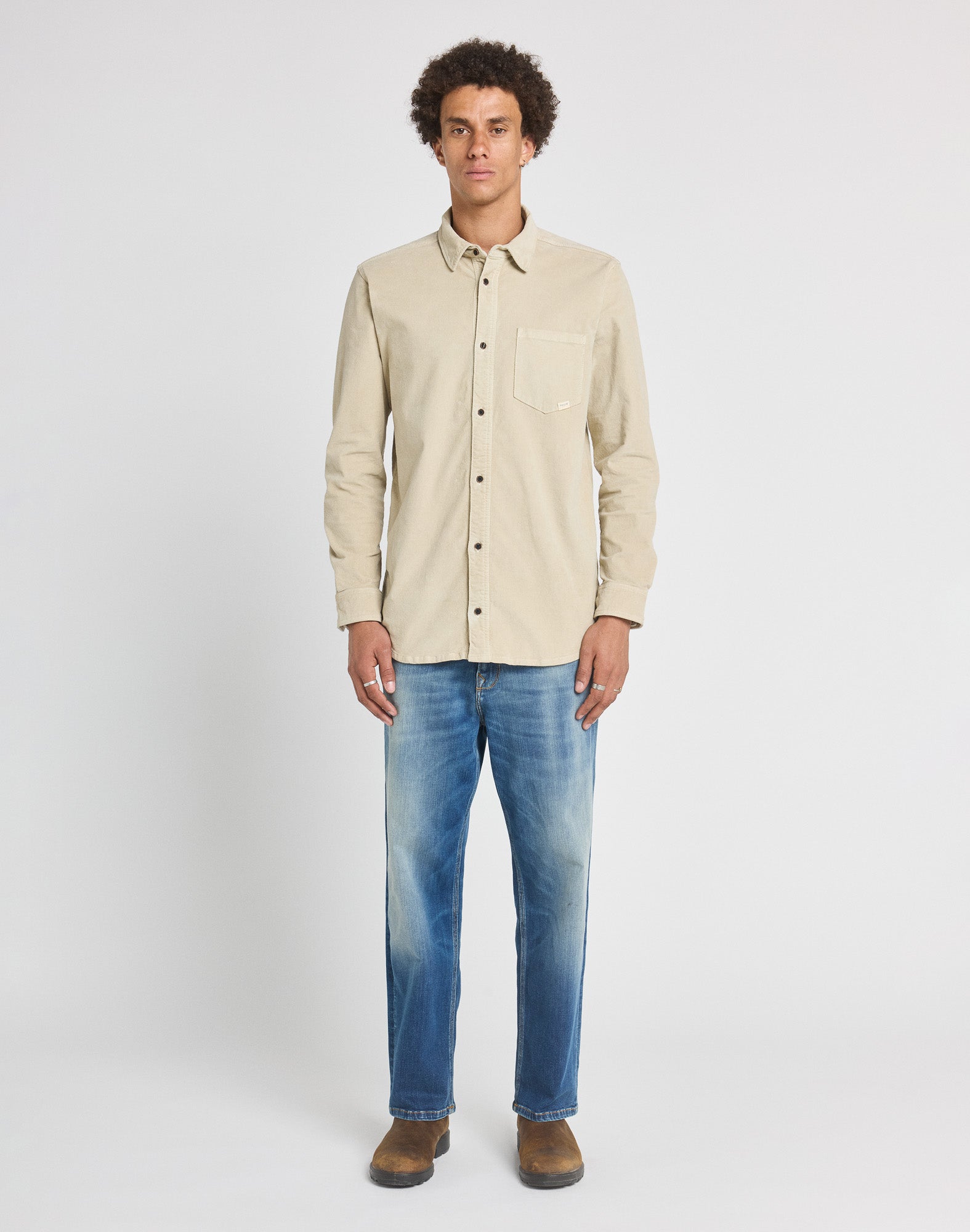 CHEMISE VELOURS BONE, PULLIN