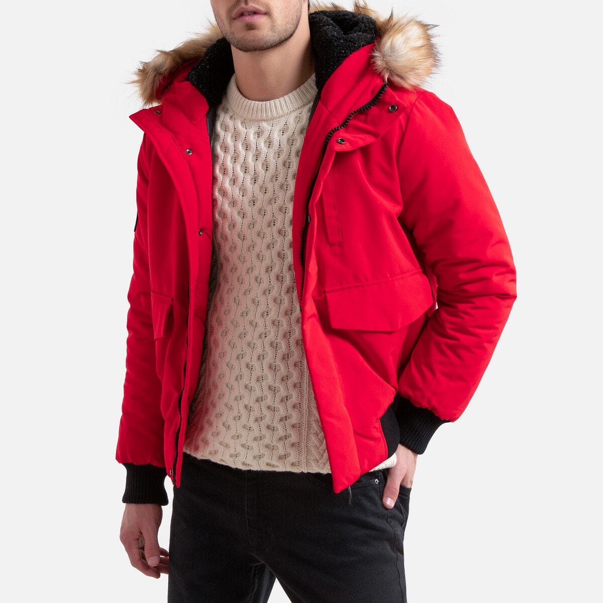 Blouson bomber chaud zippé à capuche Everest, SUPERDRY