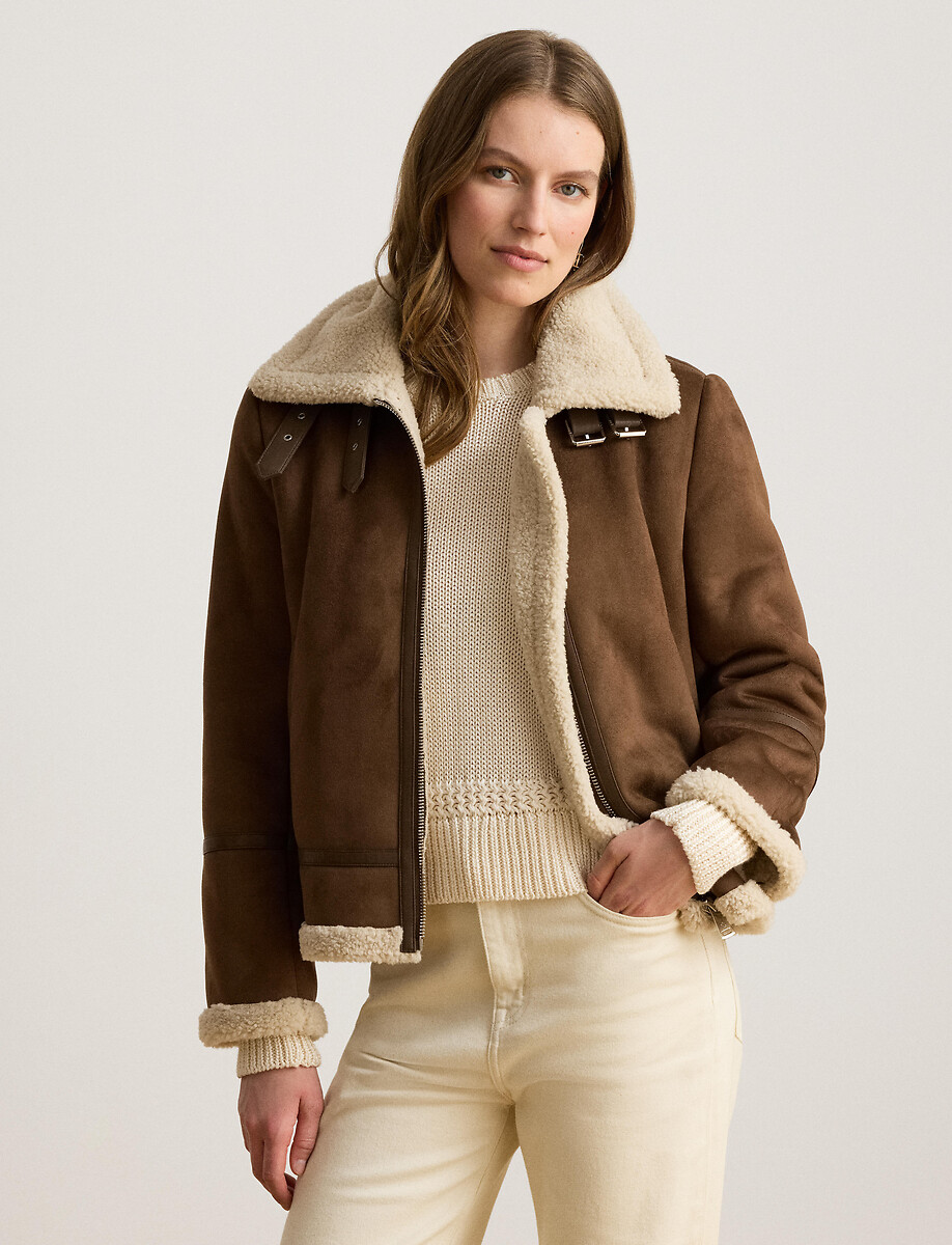 Blouson style aviateur, détails en sherpa, LAUREN RALPH LAUREN