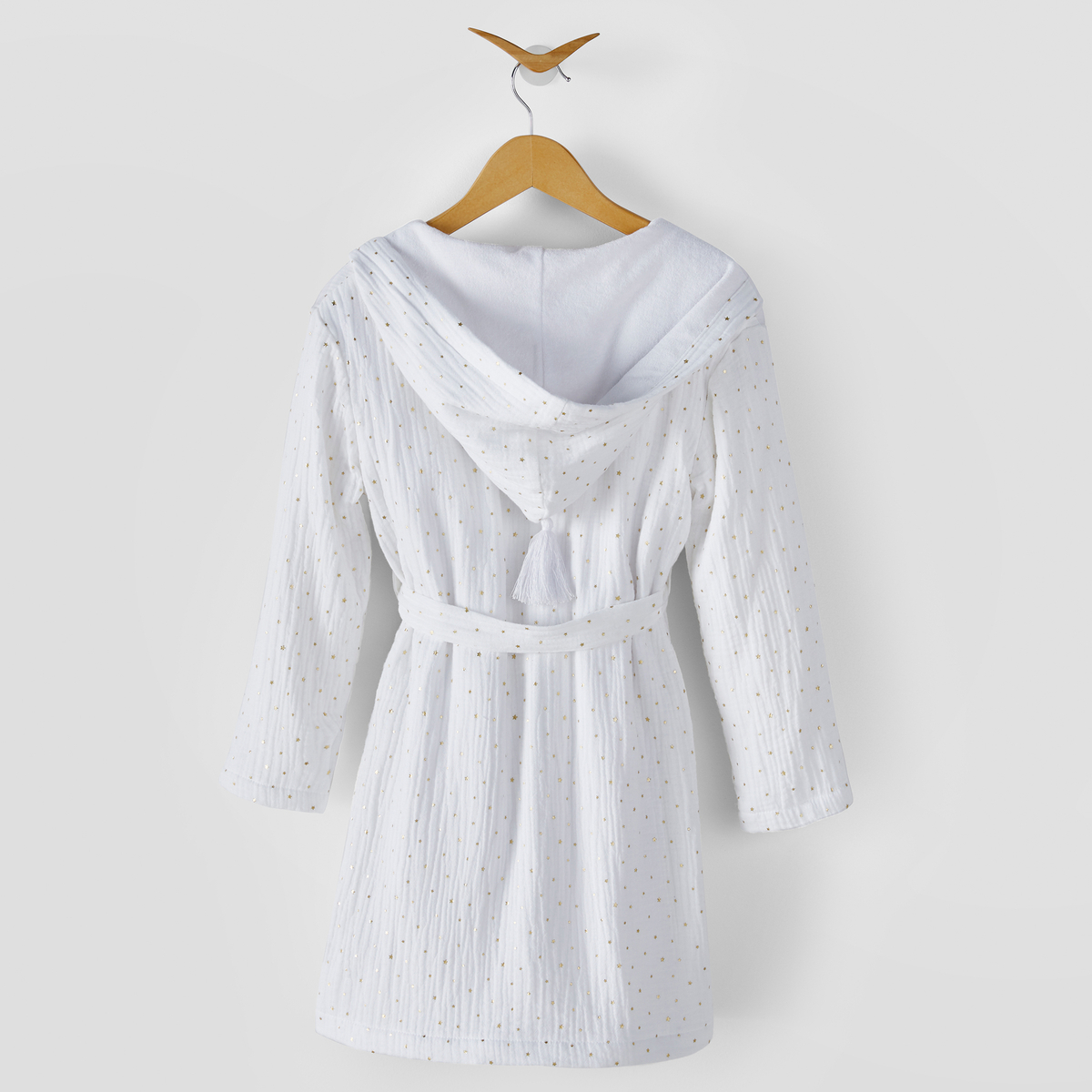 Product photograph of Kumla Child S Hooded Bathrobe In Star Print Cotton Muslin from La Redoute UK.
