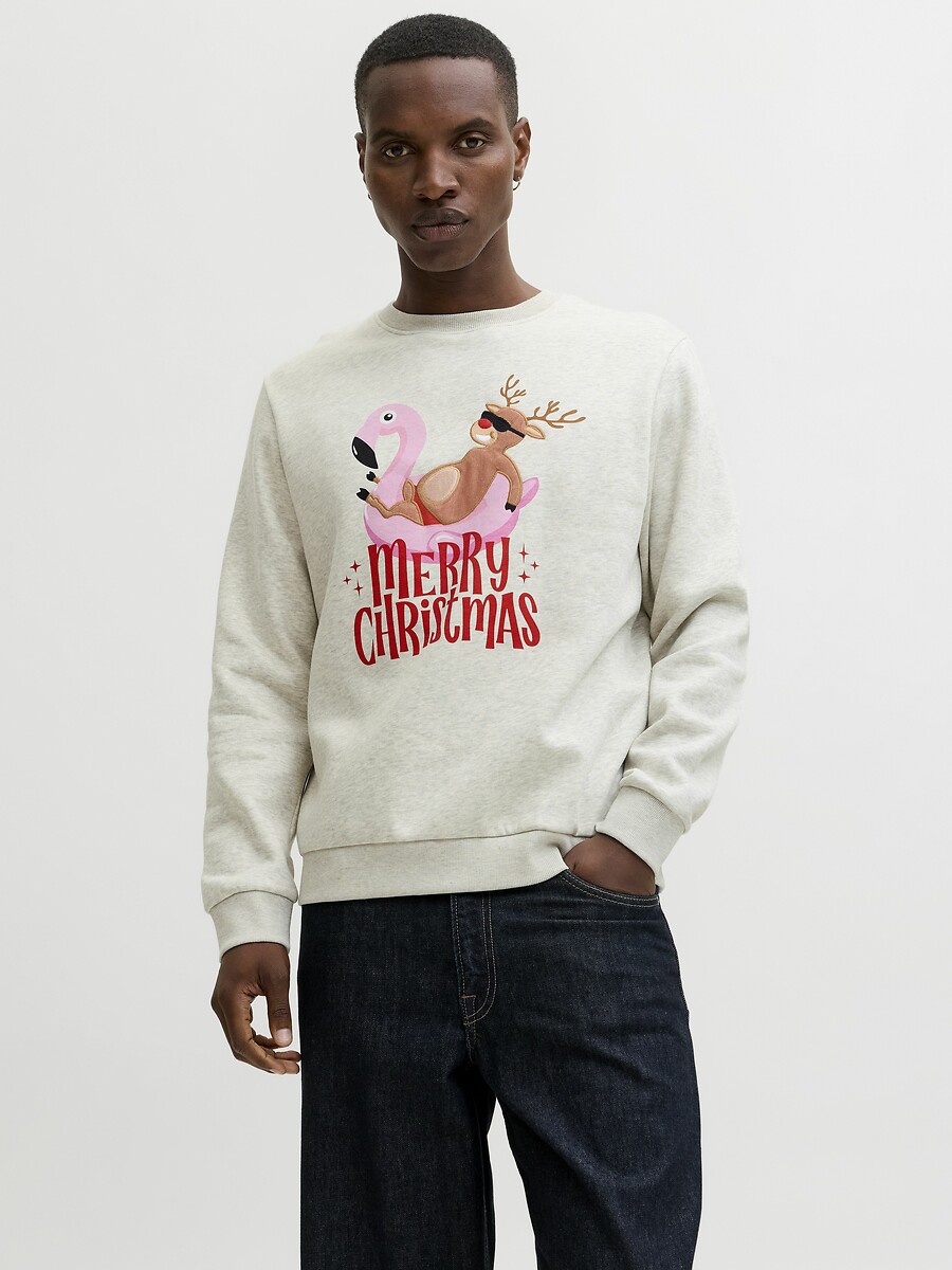 Sweat col rond Noël, JACK & JONES