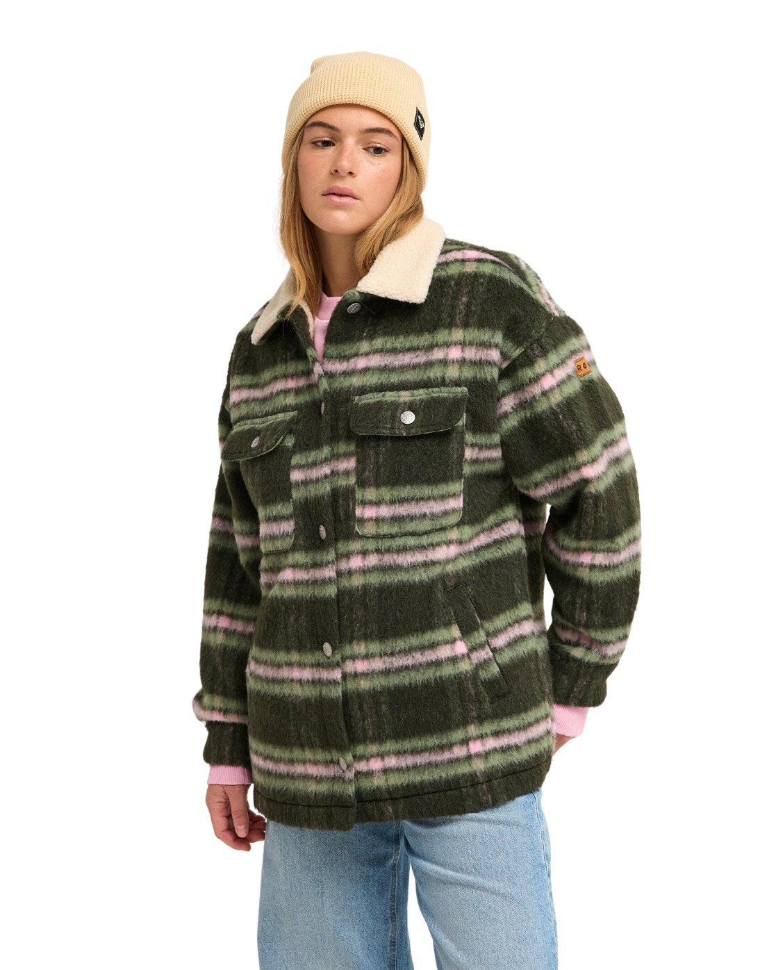 Manteau à carreaux style chemise PASSAGE OF TIME., ROXY