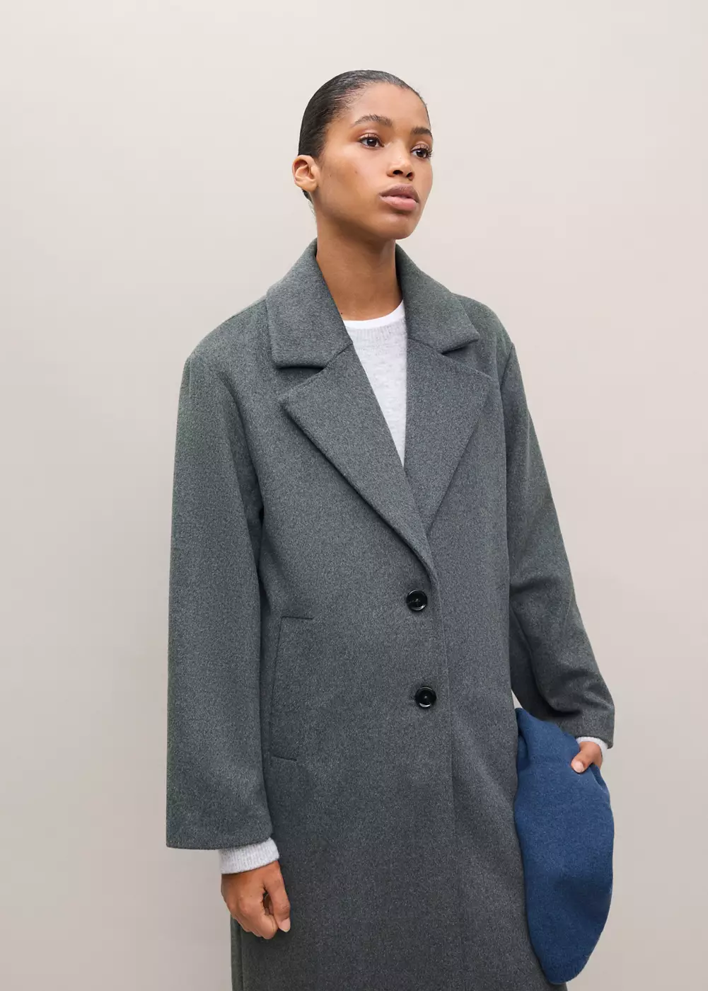 Manteau long en laine, MANGO TEEN
