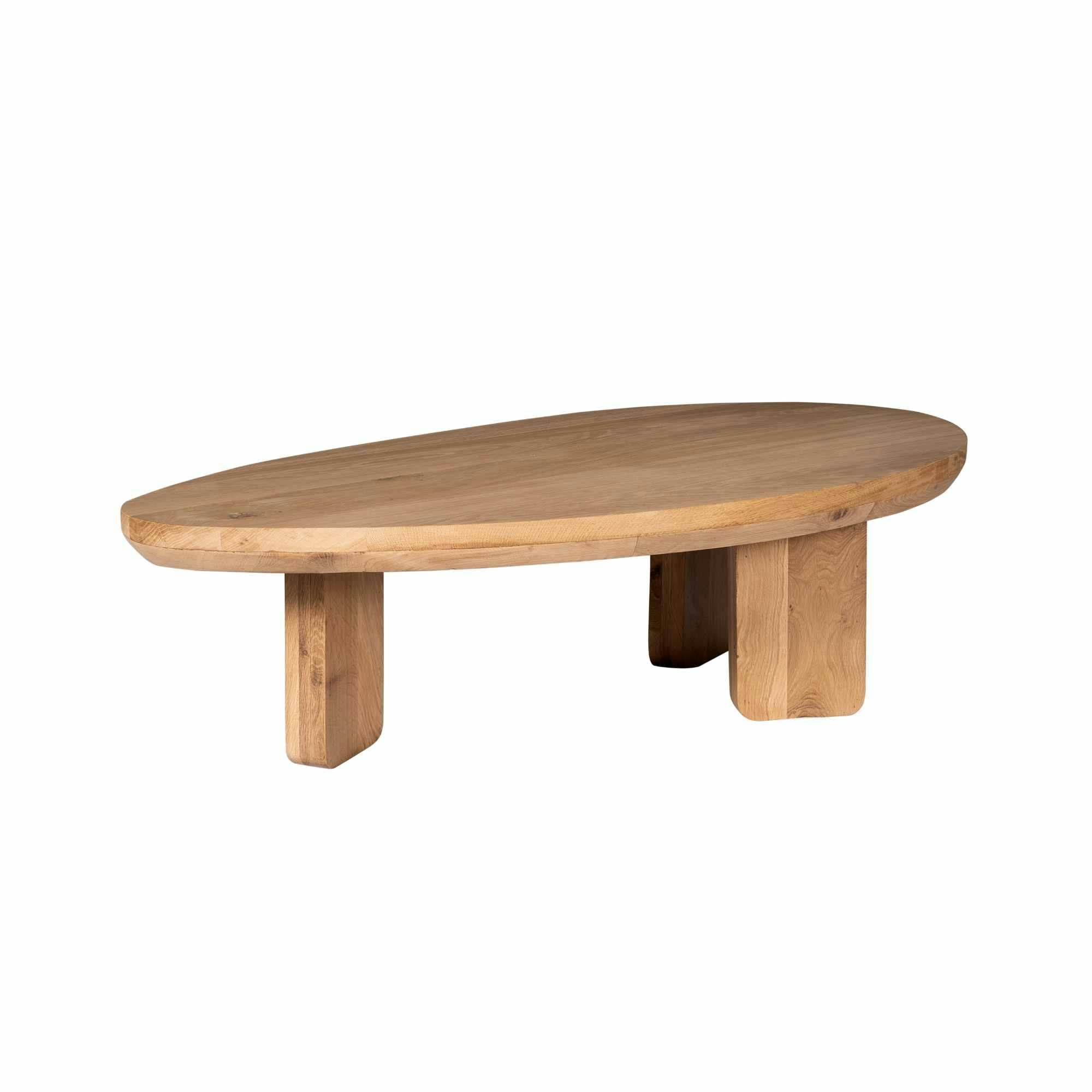 Table basse forme galet en bois, pieds larges LEXTON, PIER IMPORT