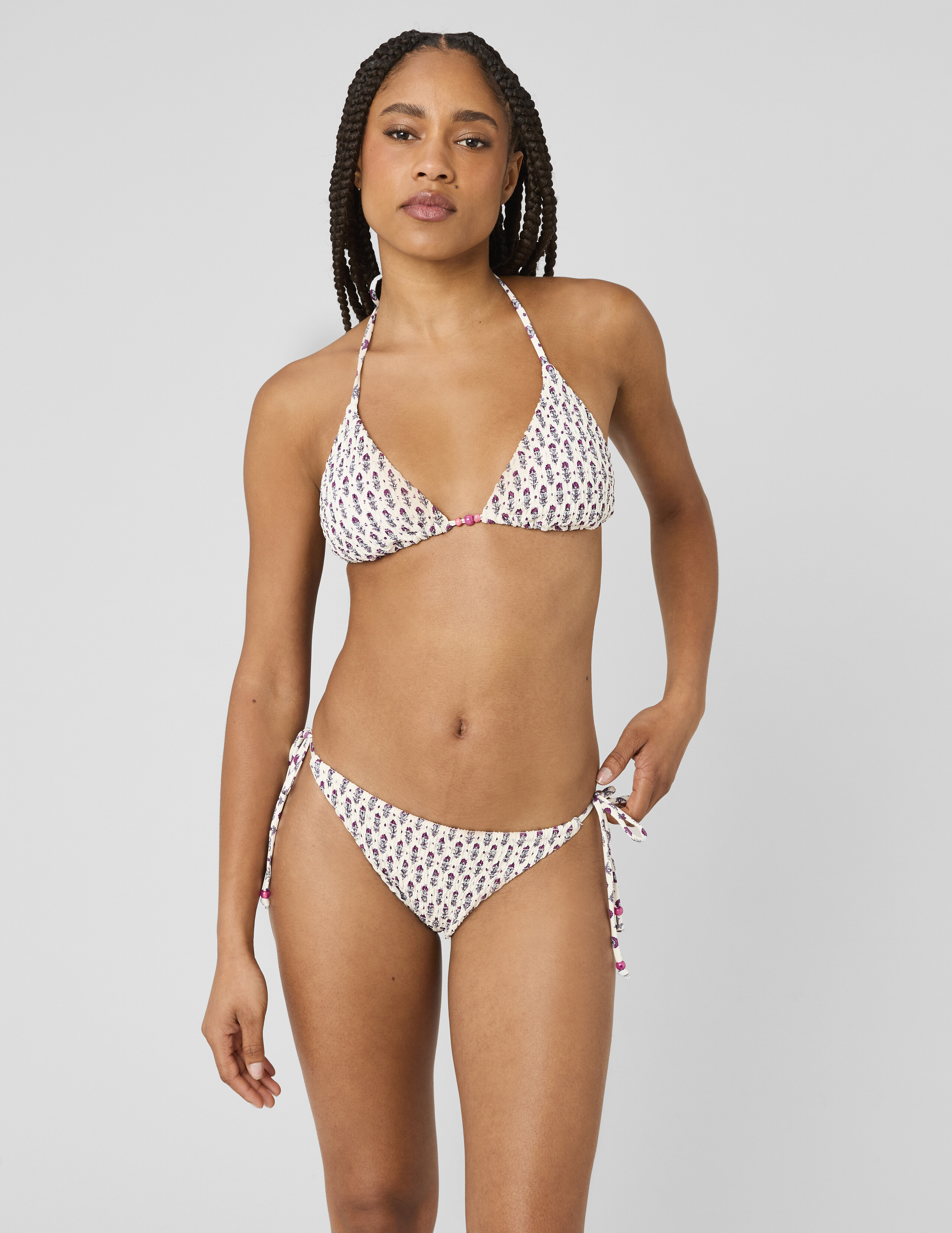 Haut de maillot de bain smocké, BZB