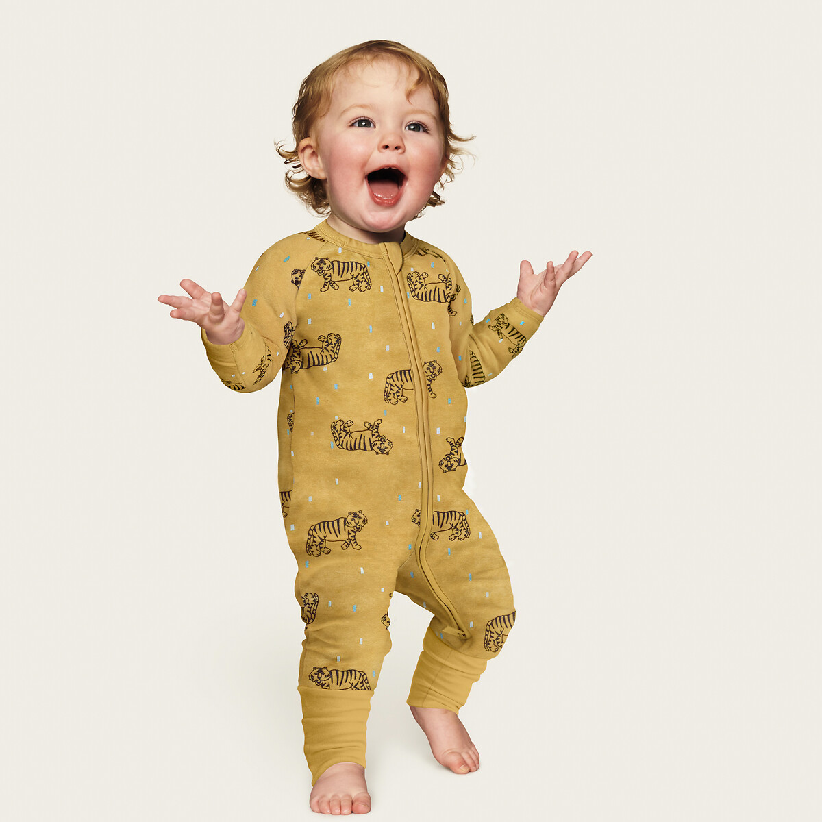 Cotton Mix Velour Sleepsuit With Zip Fastening, 1 Month-2 Years