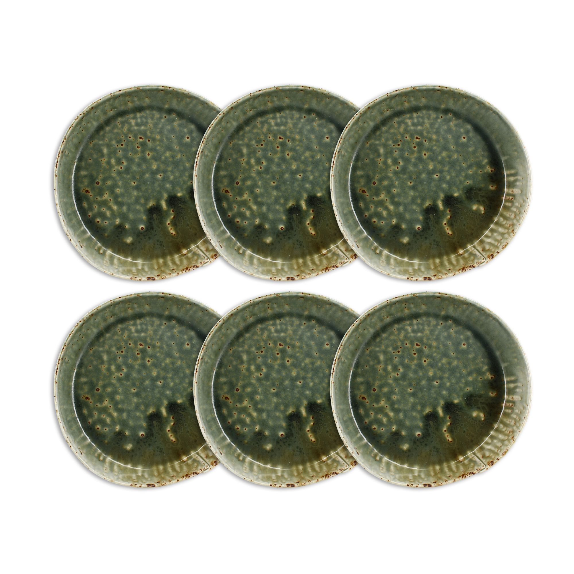 Lot de 6 assiettes coupes 20,5cm en porcelaine, SIGMA, OGO LIVING