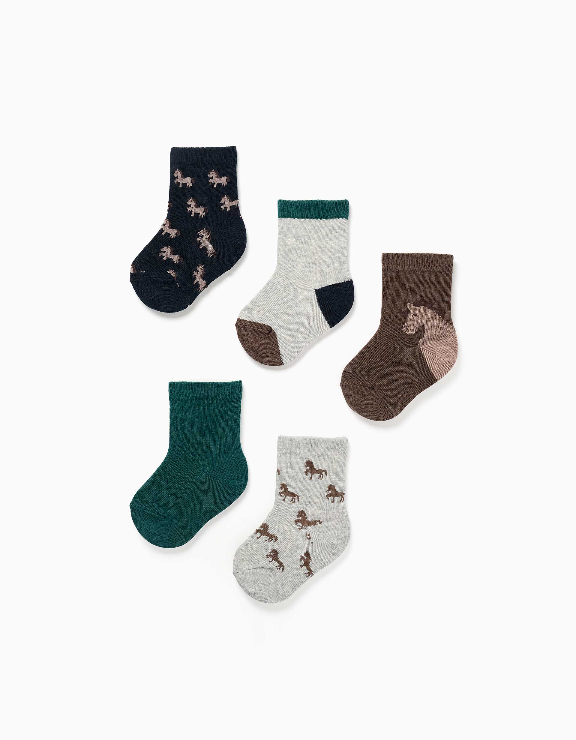 Lot de 5 paires de chaussettes avec chevaux, ZIPPY