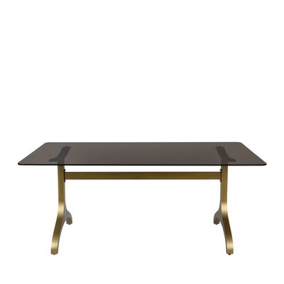 Table à manger en métal et verre trempé 180x90cm - Sansa DUTCHBONE