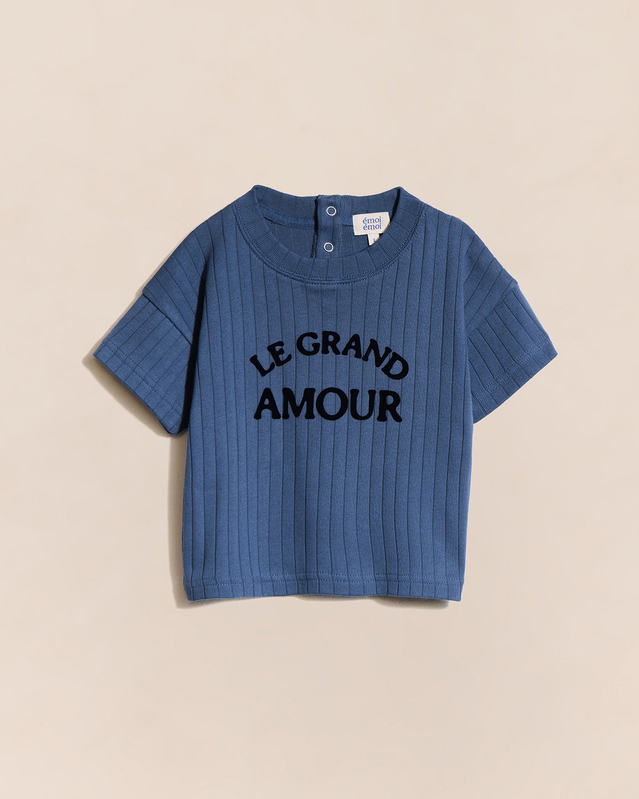 T-shirt imprimé velours en coton bio, LE GRAND AMOUR, EMOI EMOI