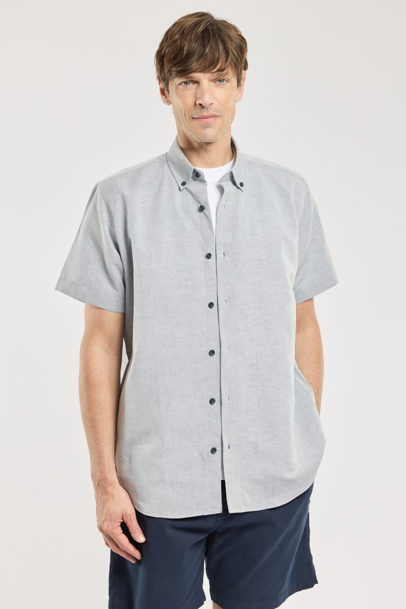 Chemise manches courtes - coton et lin, ARMOR-LUX