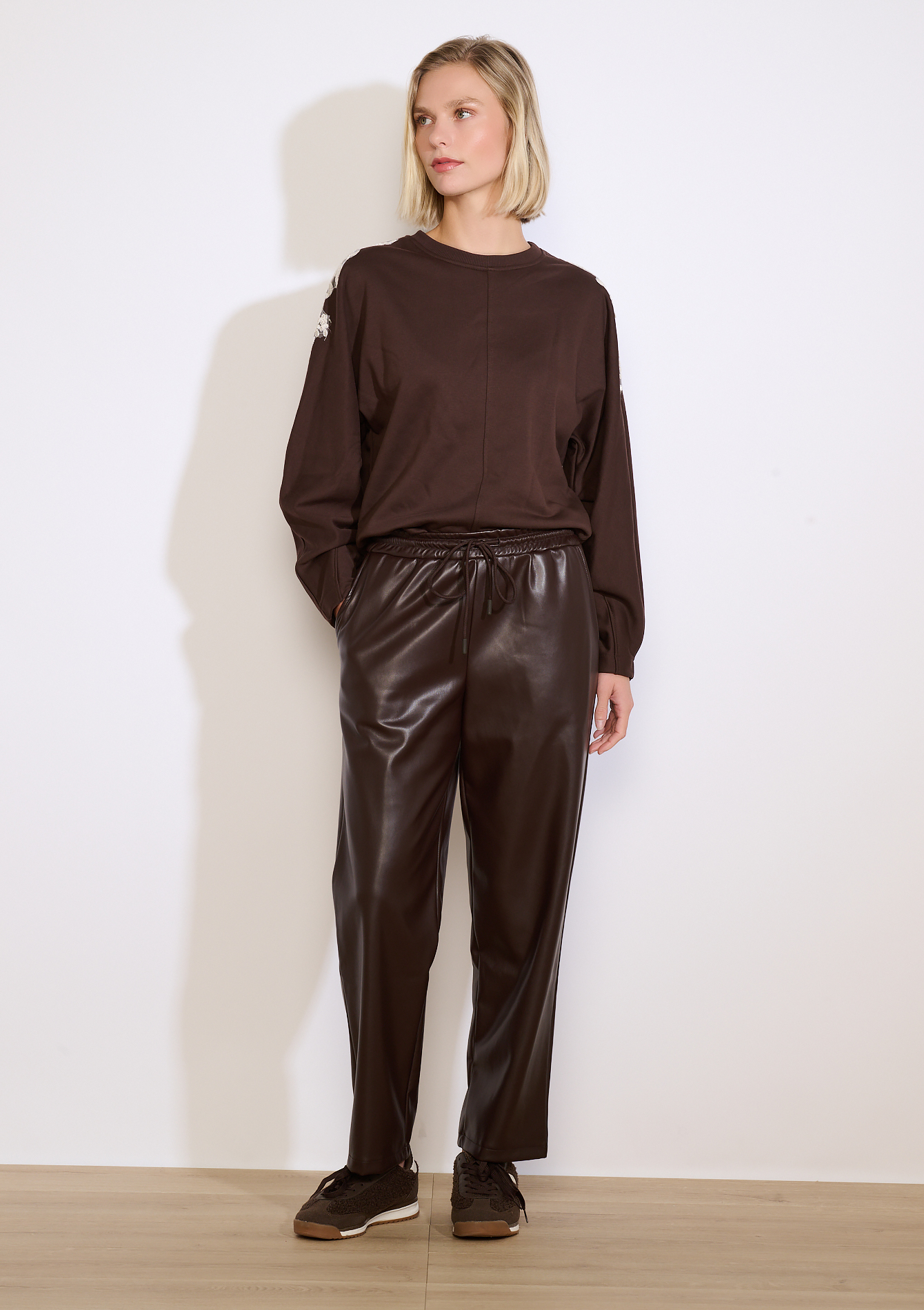 Pantalon jogger en simili, LOLALIZA