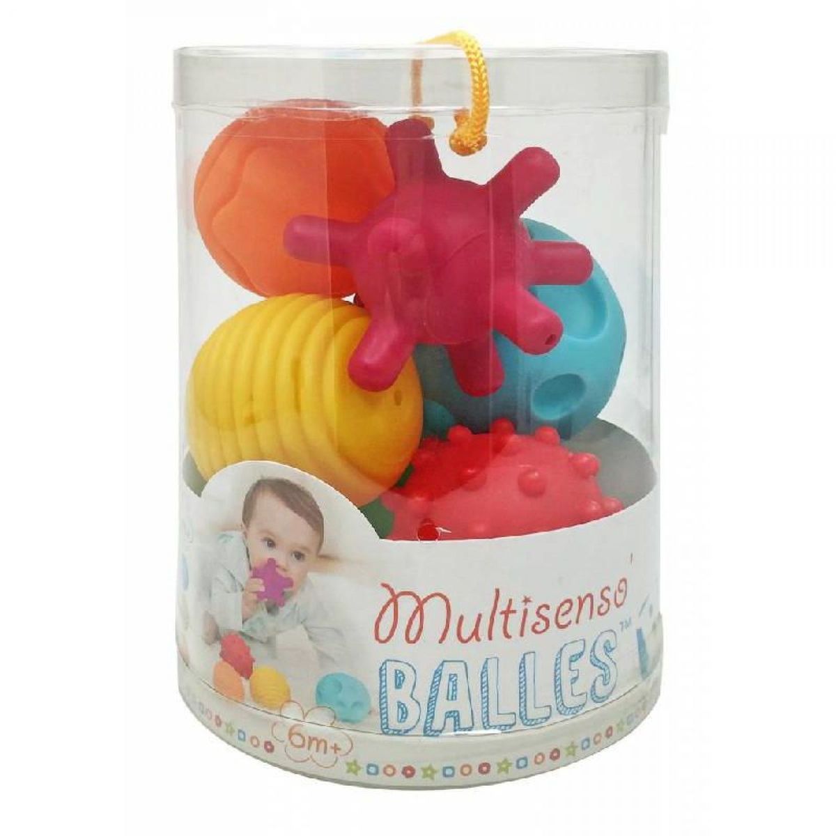 Lot de 6 balles sensorielles multicolore Infantino