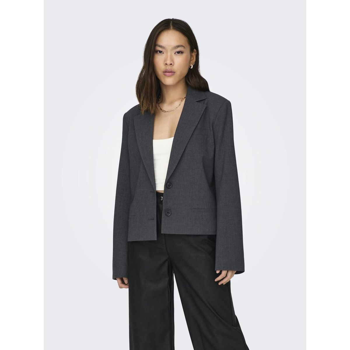 Blazer Femme Minimaliste à Col V - 95% Polyester 5% Élasthanne - Coupe Décontractée Élégante - Multi Tailles/Couleurs
