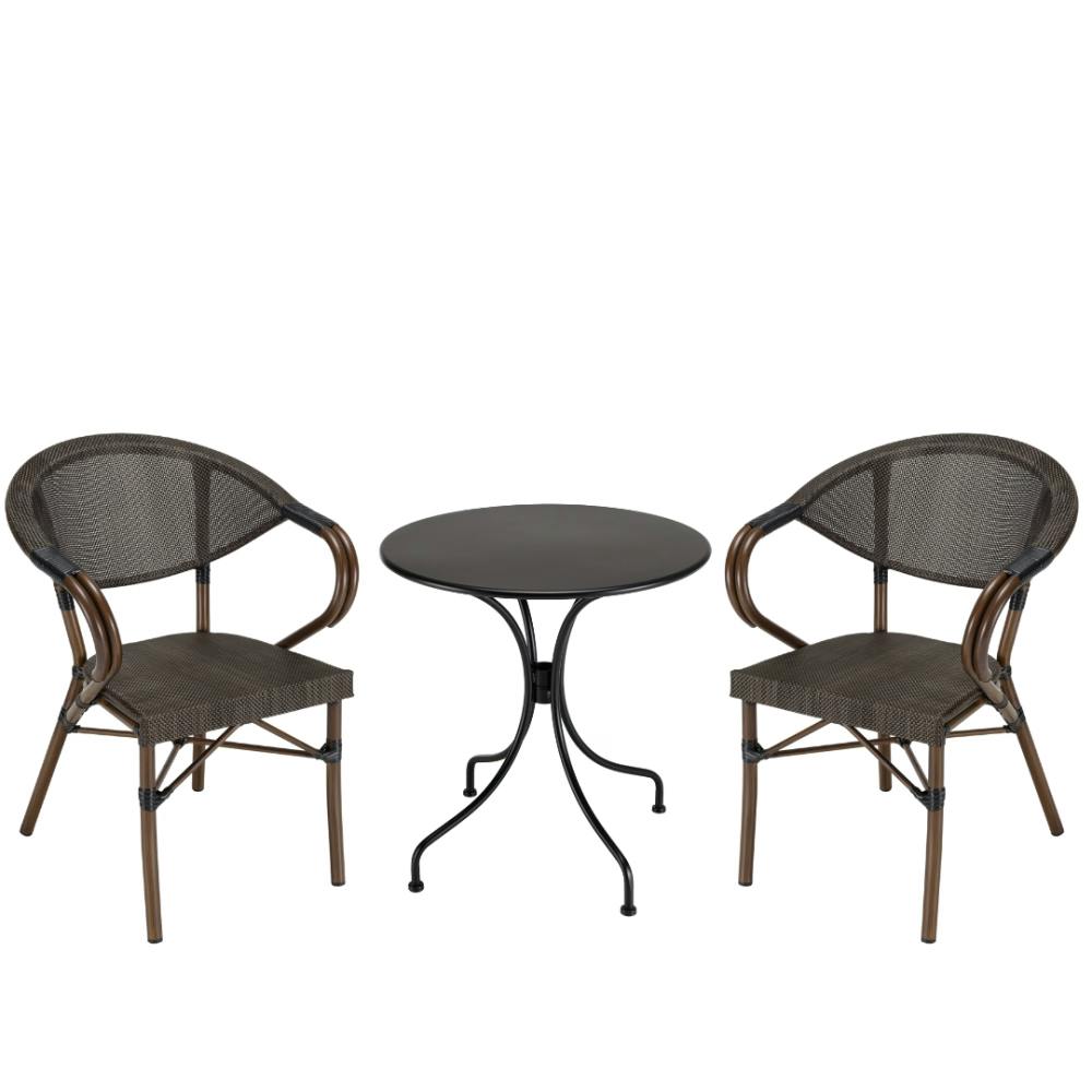 Table + 2 chaises de jardin bistrot GIJON, PIER IMPORT