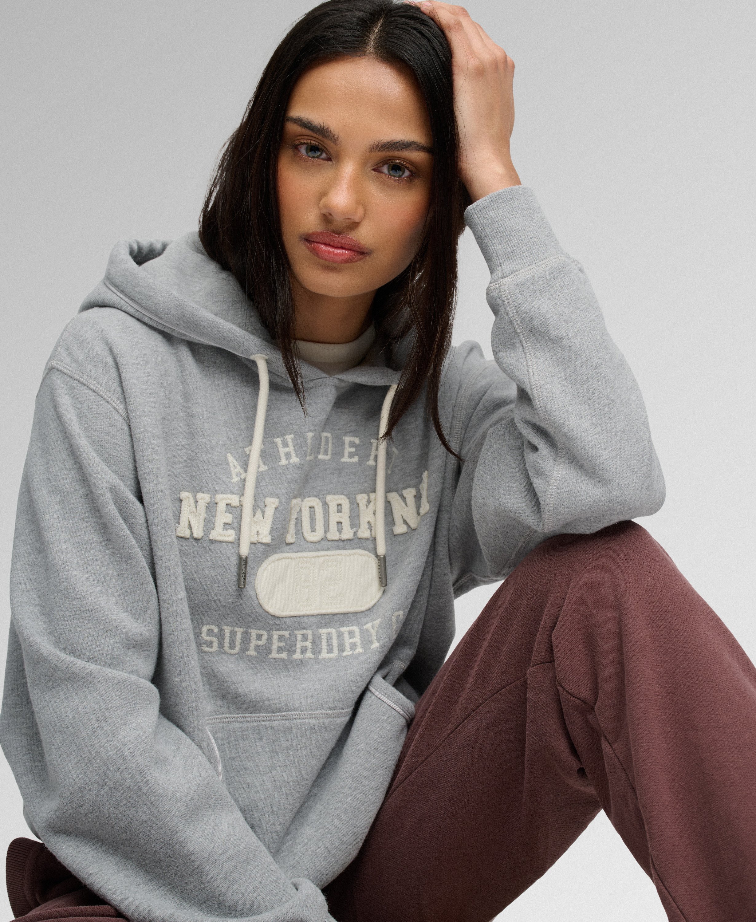 Sweat à capuche court Athletic Essential Applique, SUPERDRY