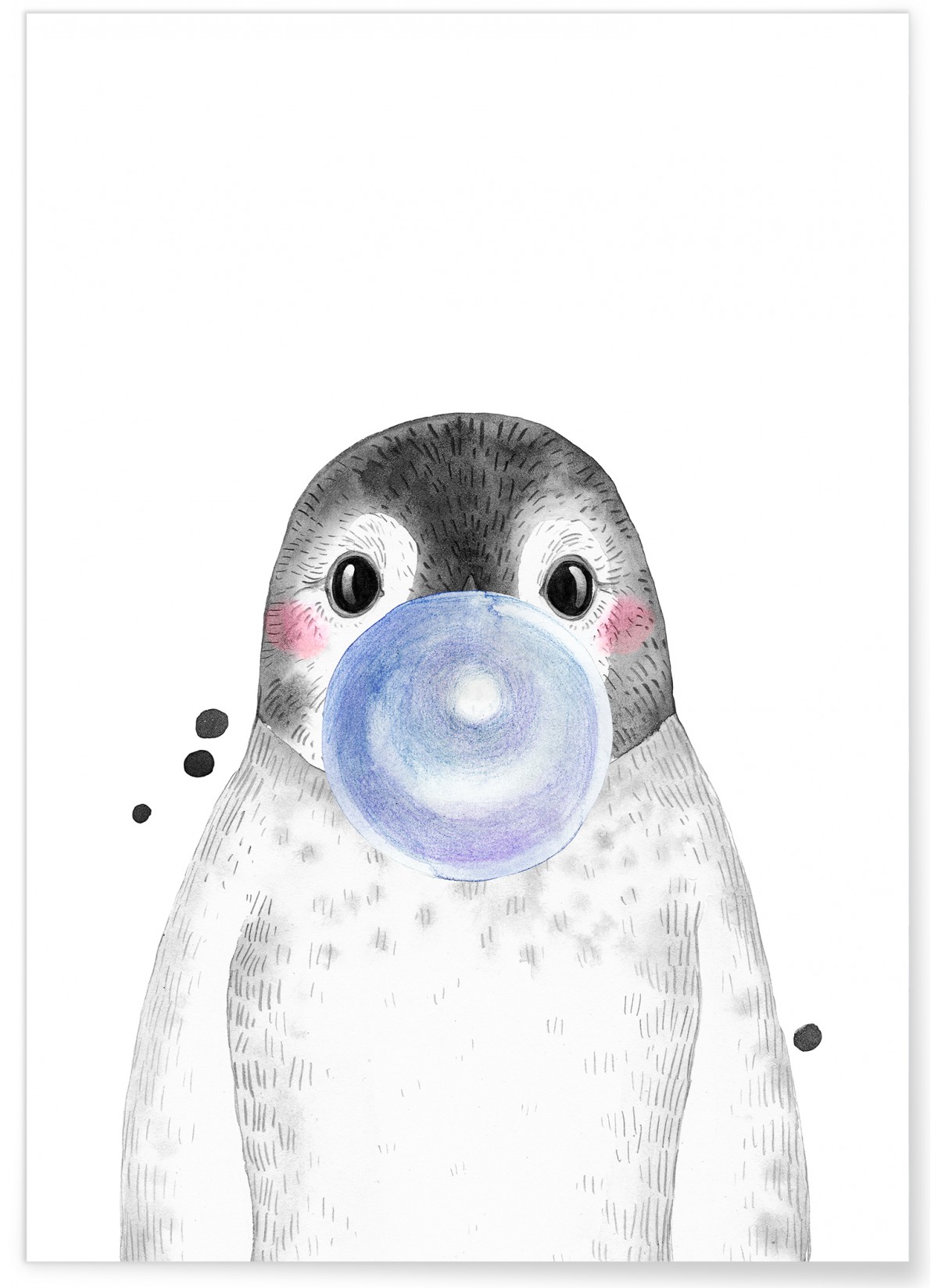 Affiche Bulle de Pingouin Bleue, L'AFFICHERIE