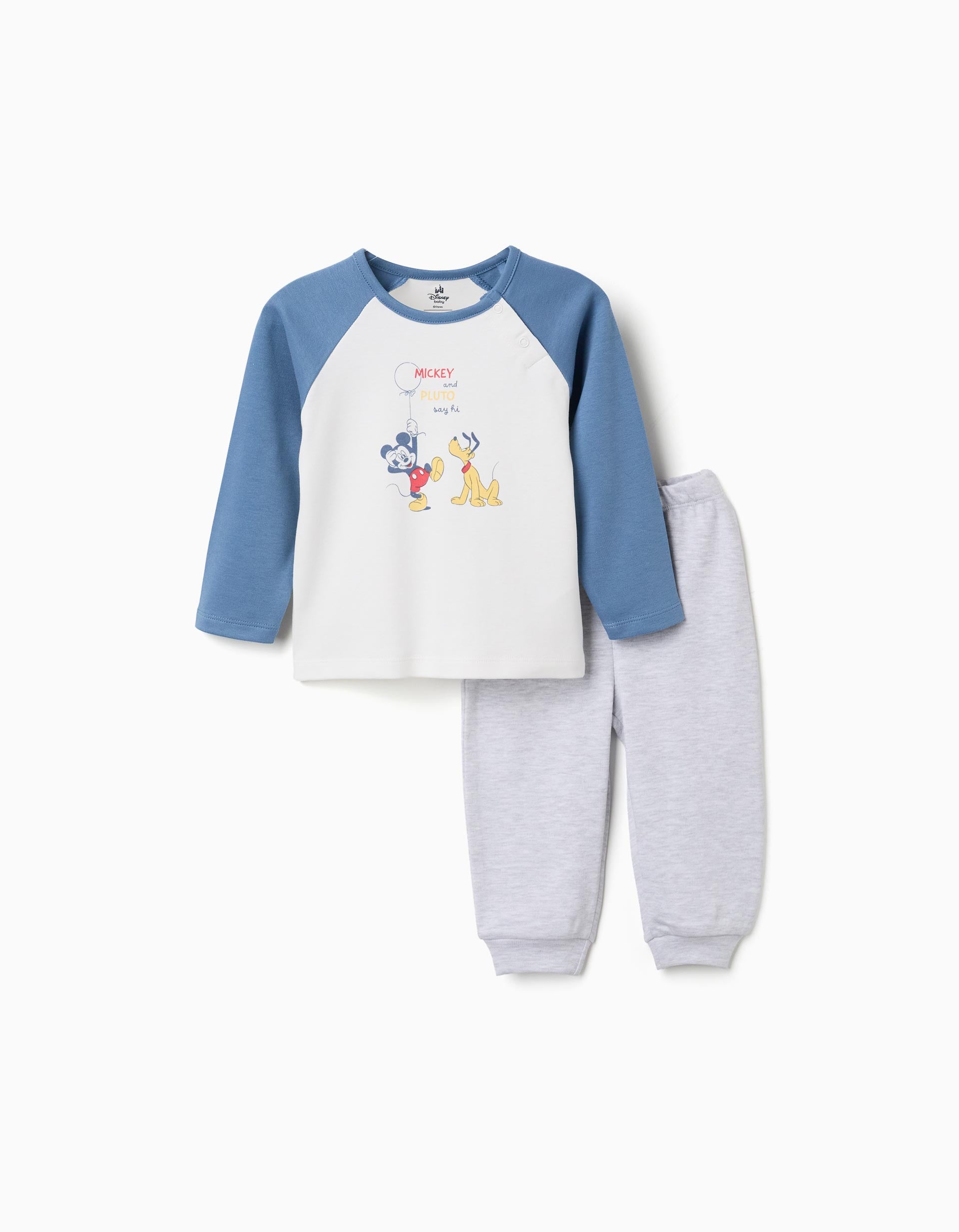 Pyjama en coton à manches longues et imprimé Mickey & Pluto, ZIPPY