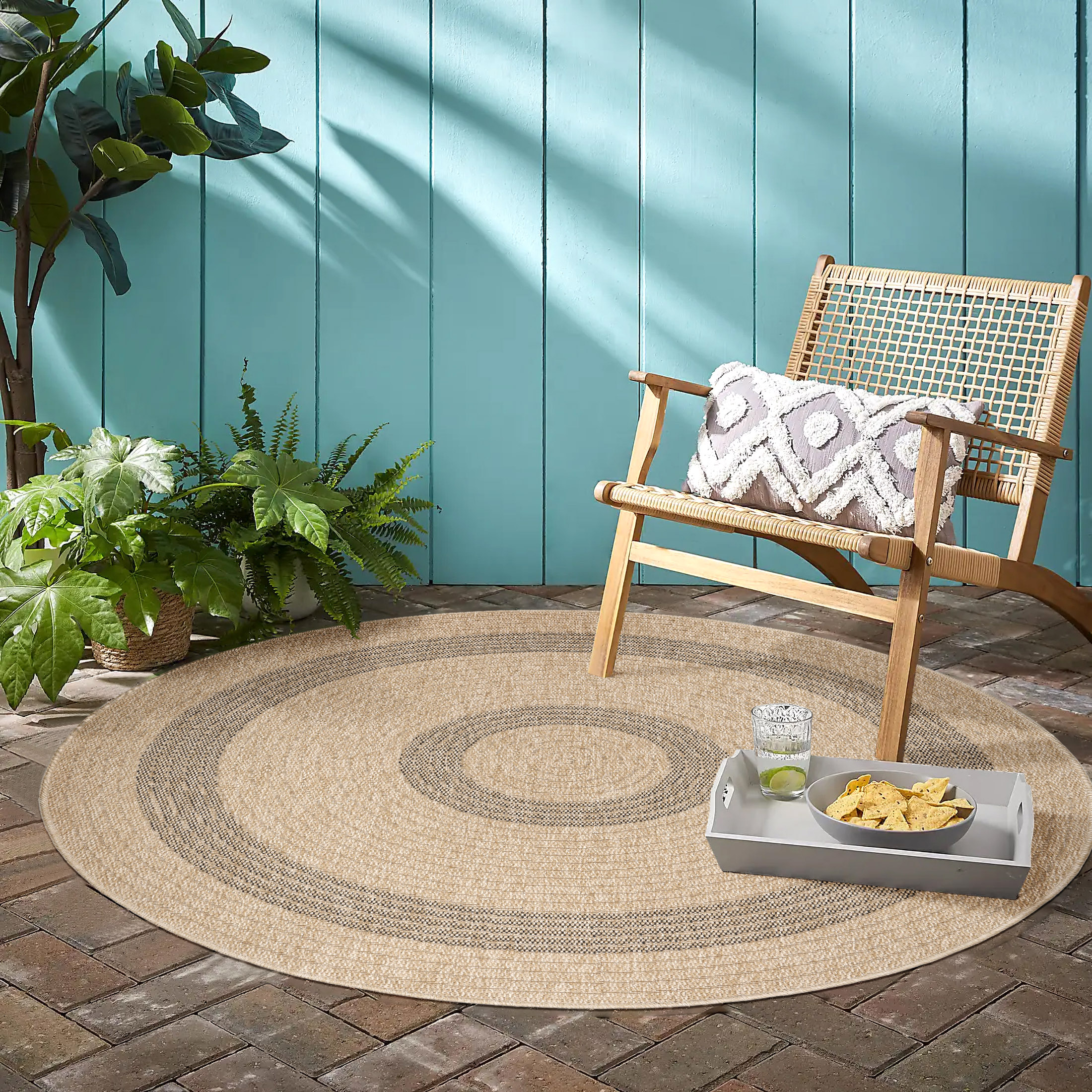 Tapis extérieur rond bicolore COMILLA, NAZAR RUGS