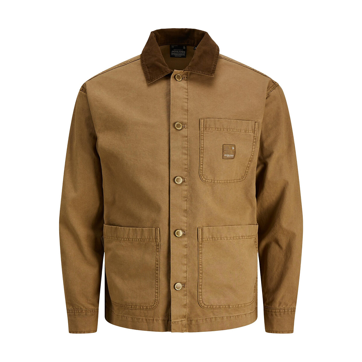 Image of Cotton Buttoned Utility Jacket