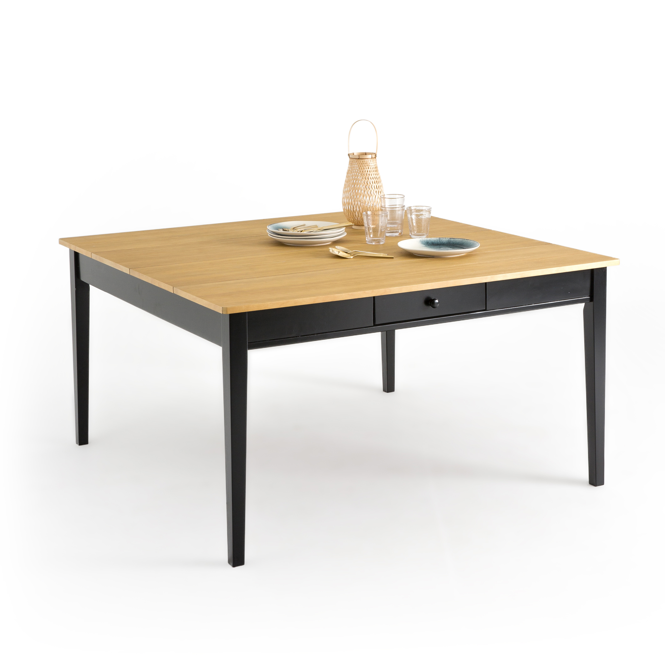 Alvina Dining Table Seats 8 Black La, What Size Is A Table That Seats 8