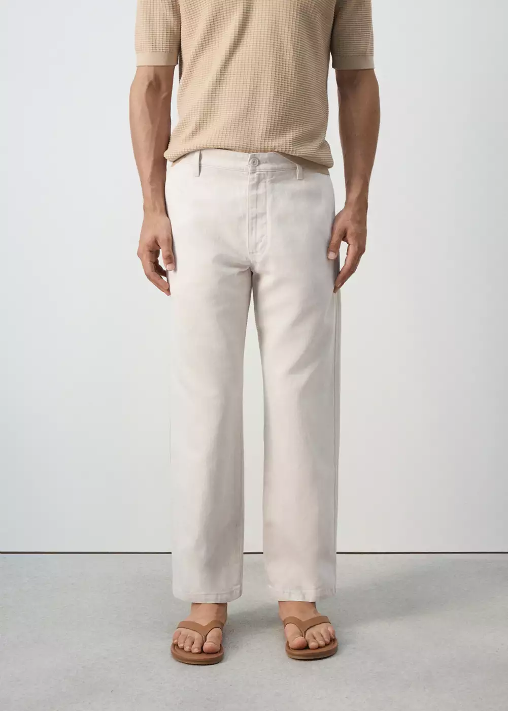 Jean regular fit en mélange de coton et lin, MANGO MAN