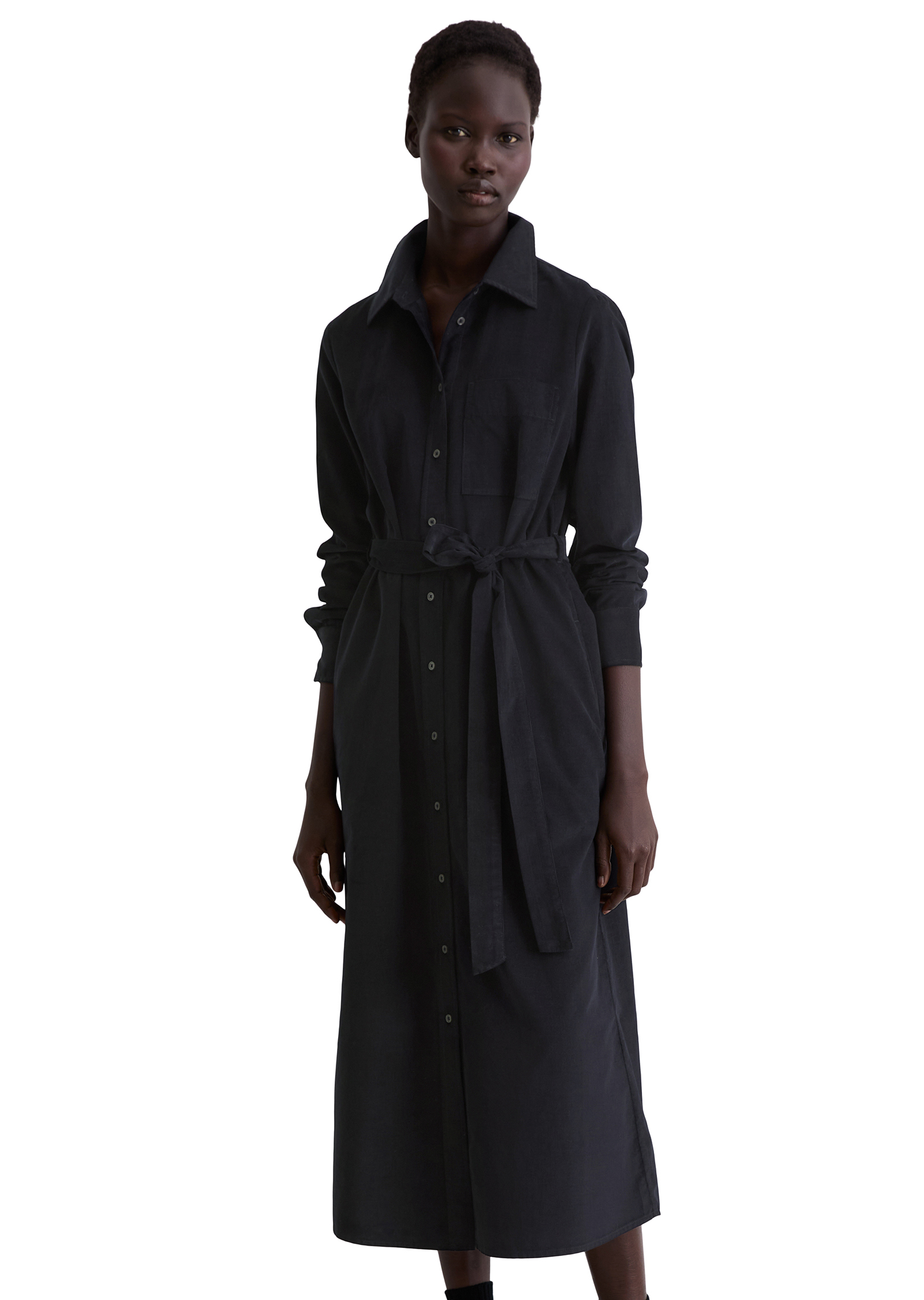 Robe en velours côtelé fin regular en doux mélange de coton organique et de lyocell, MARC O'POLO