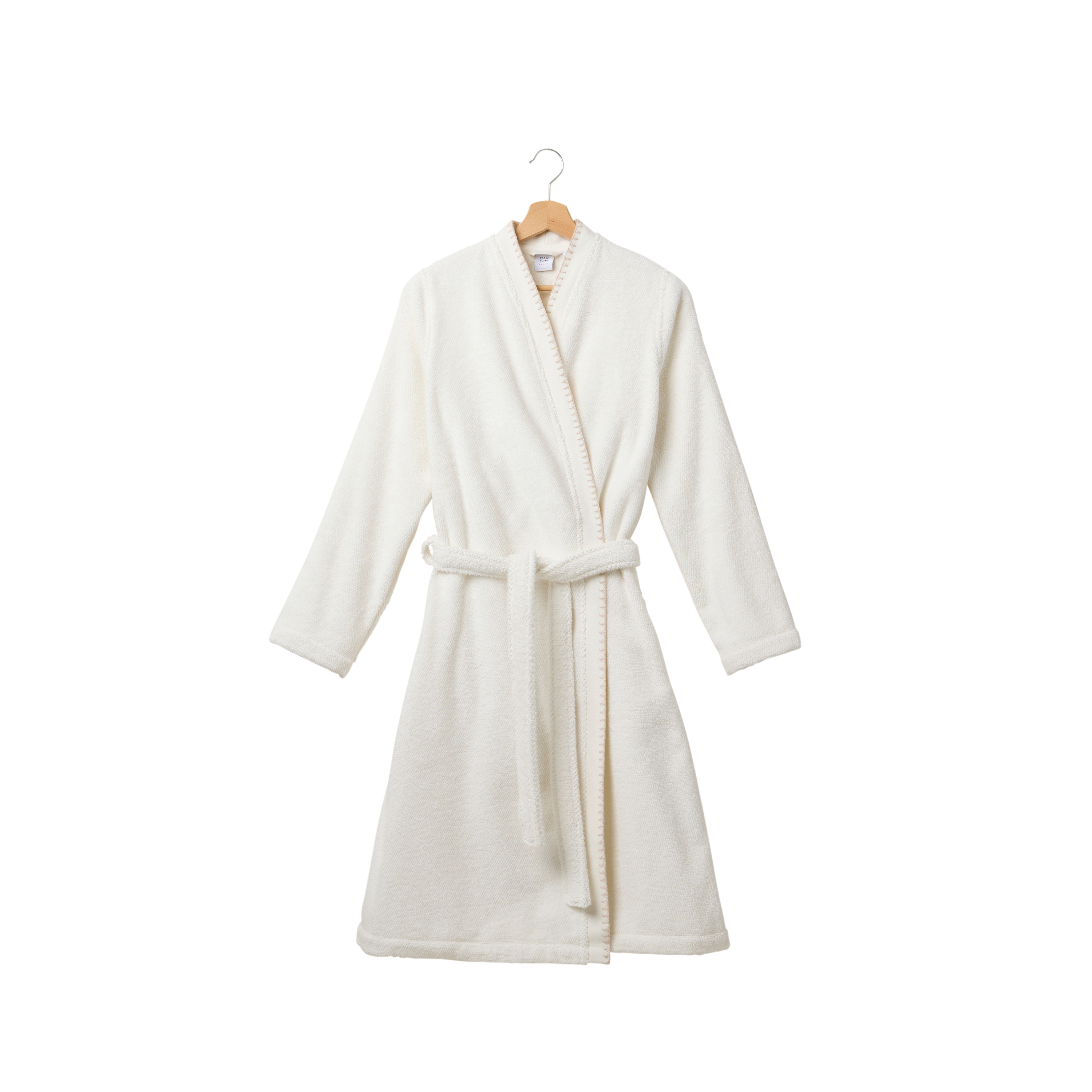 Peignoir col kimono coton OPALYS, CARRE BLANC