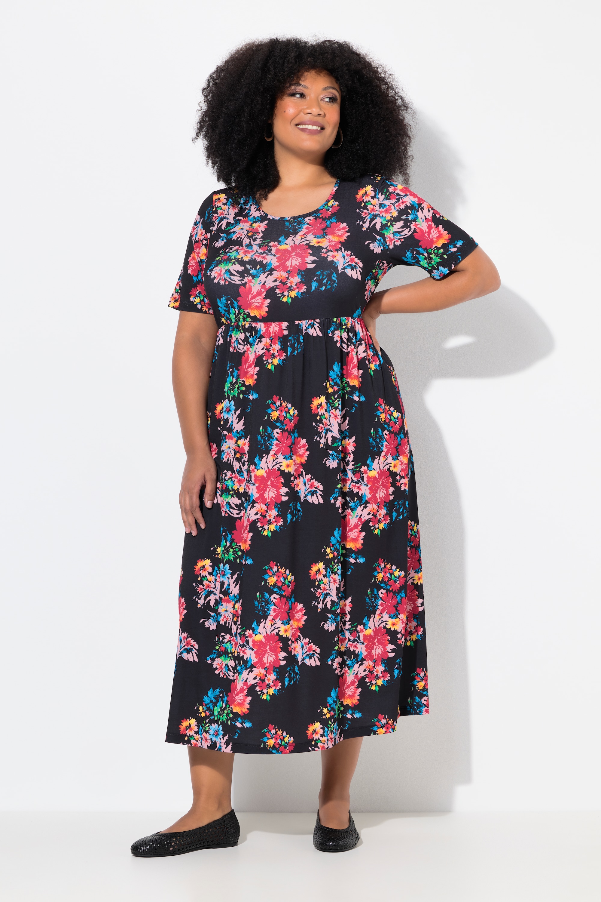 Robe maxi coupe évasée, poches, ULLA POPKEN