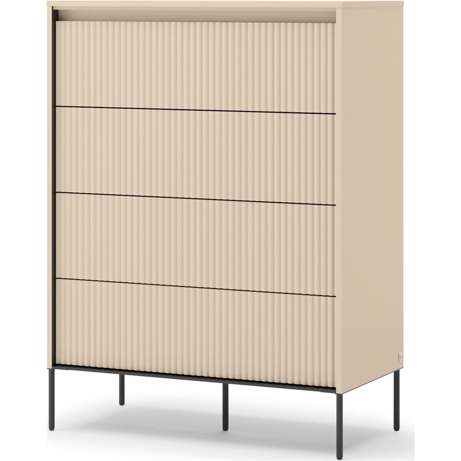 Commode haute bois TREND à façades rainurées, RECOLLECTION
