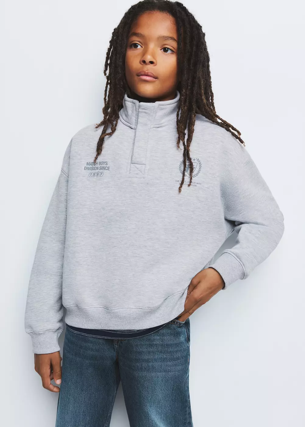 Sweat-shirt col montant balloon-fit, MANGO KIDS